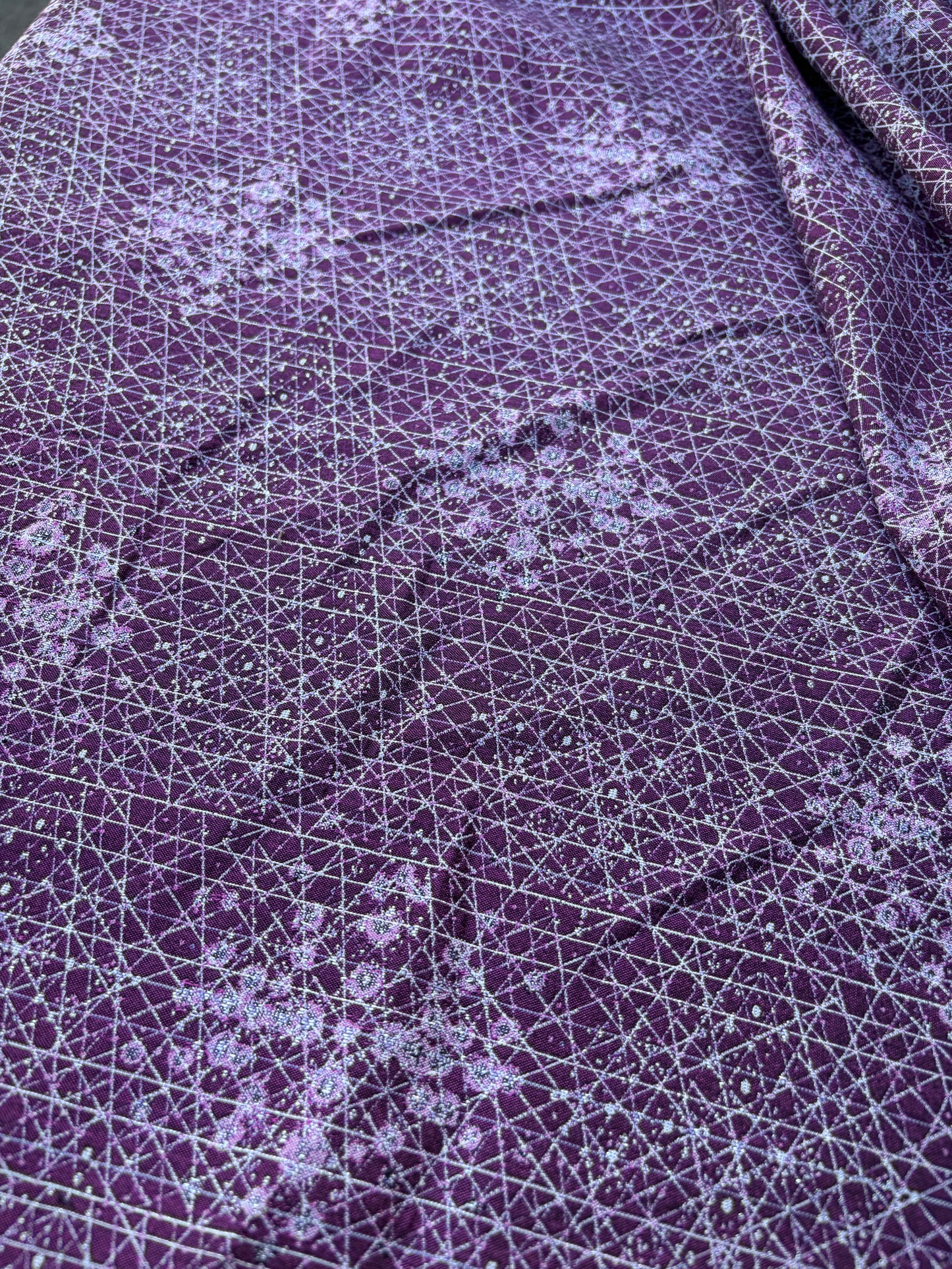 AXEL 007 aubergine/silver cotton jacquard with stretch