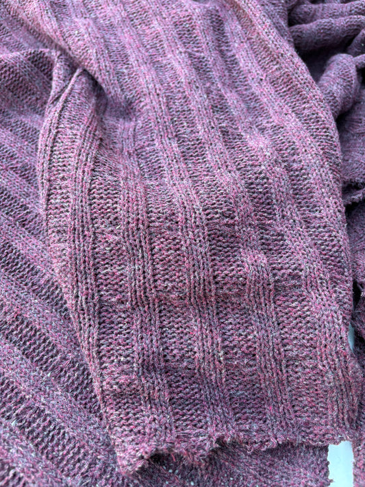 AXEL 017 aubergine cable jersey cotton/wool