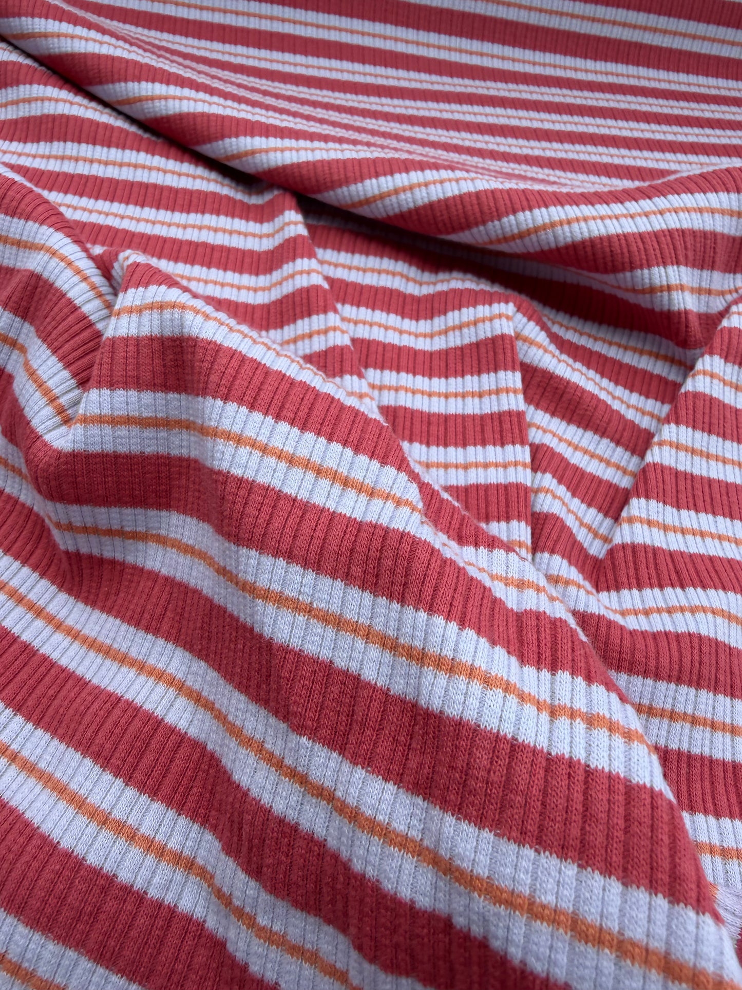 B.ROSE 033 heavy cotton rib red striped