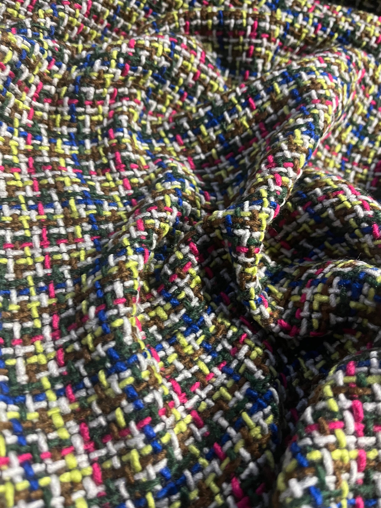 KAREN 215 heavy wool tweed brown/cobalt/fuchsia