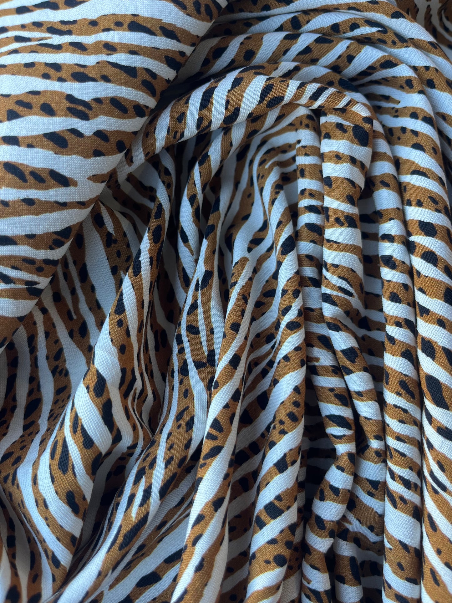 JUNO 045 voile slub linen zebra/leopard