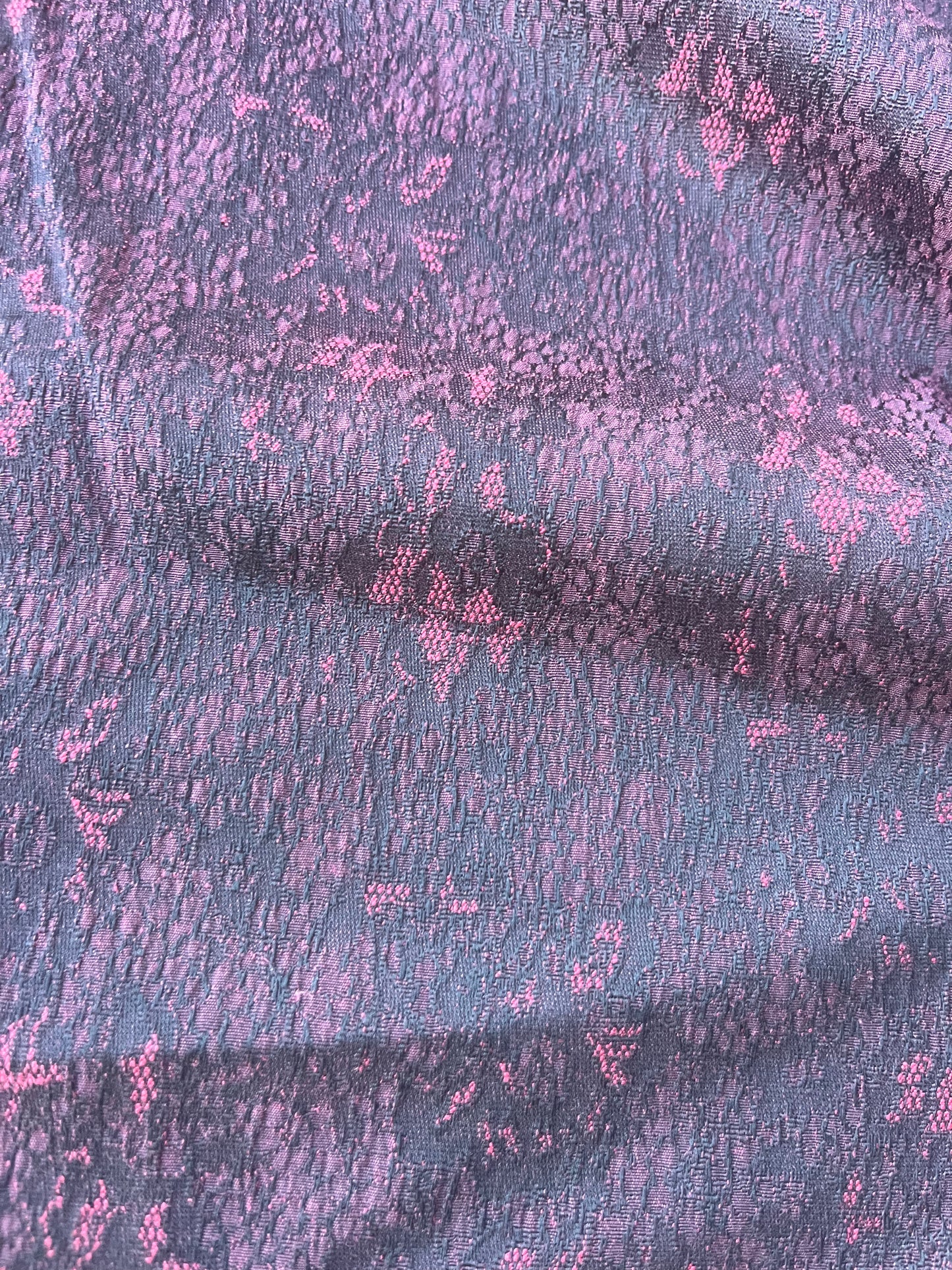 TINA 008 cotton stretch jacquard framboise/black small flower