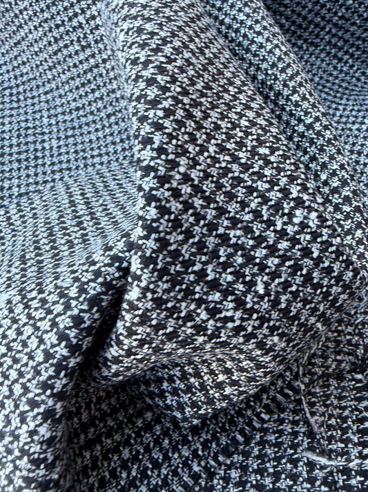 LORO 011 black/white pied de poule wool/silk stretch
