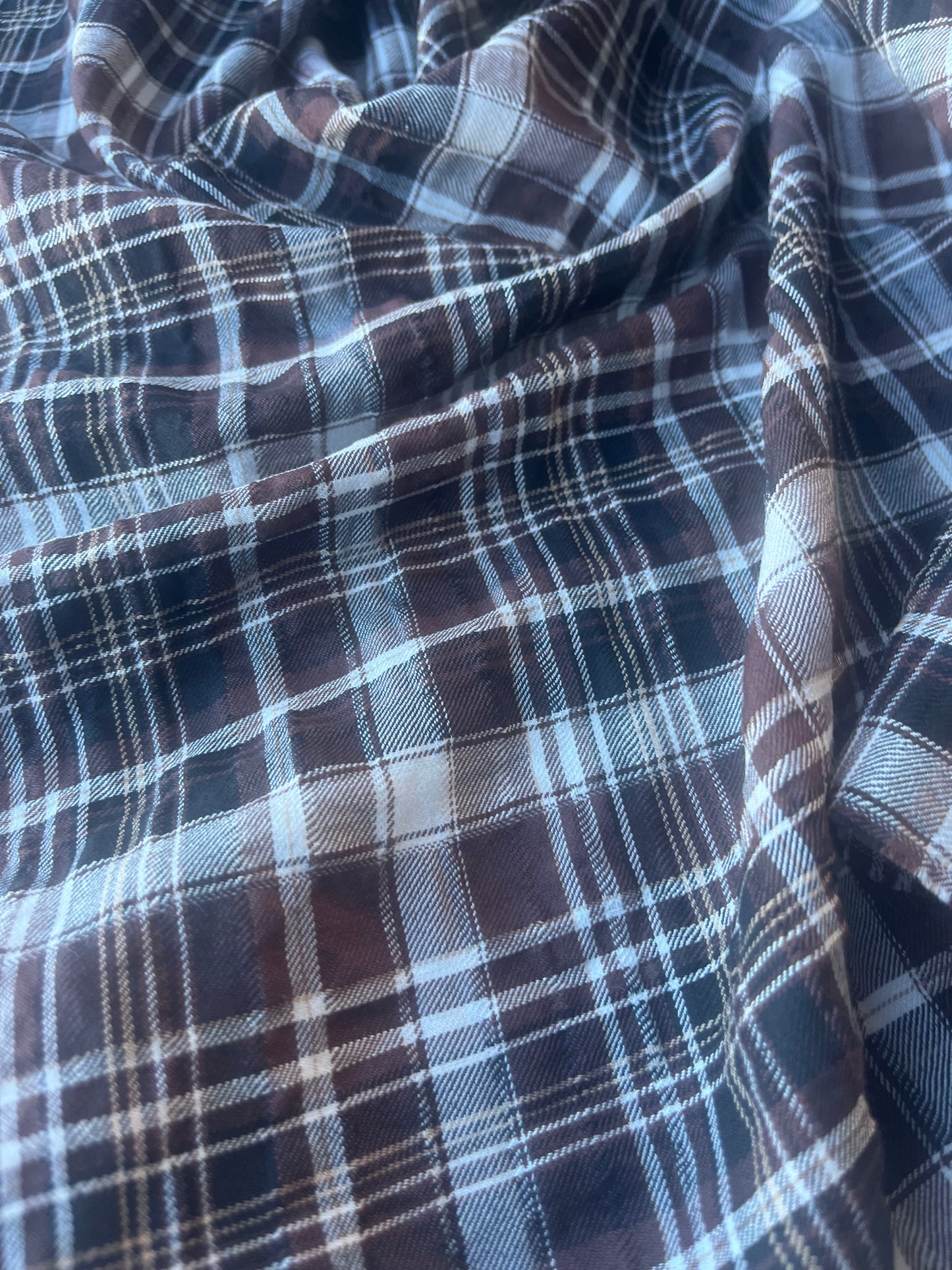 MONTI 001 43910/1 crinkle cramming cotton check brown/black