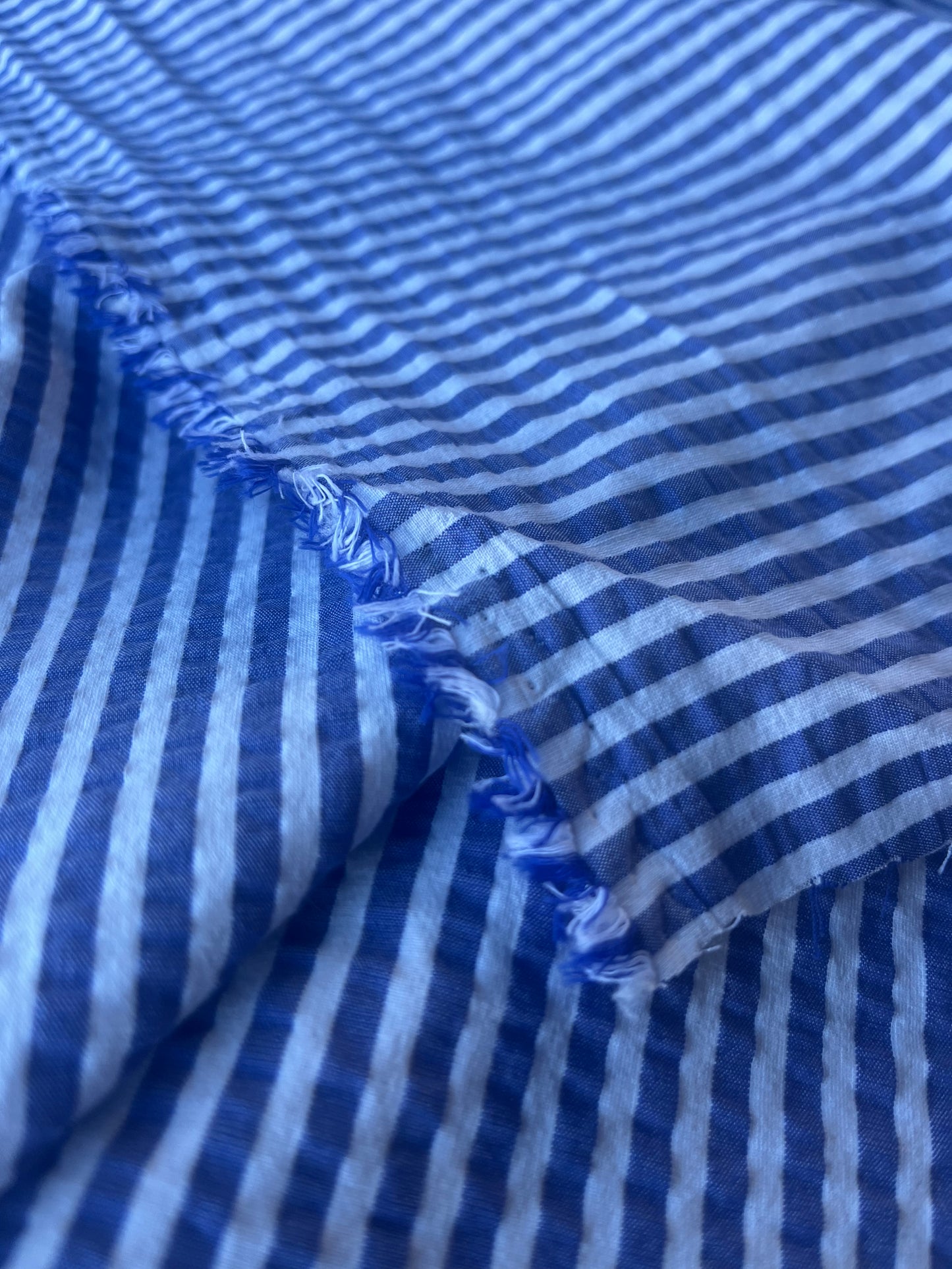 MONTI 002 23488/1A bistretch crinkle cotton cobalt/white stripe