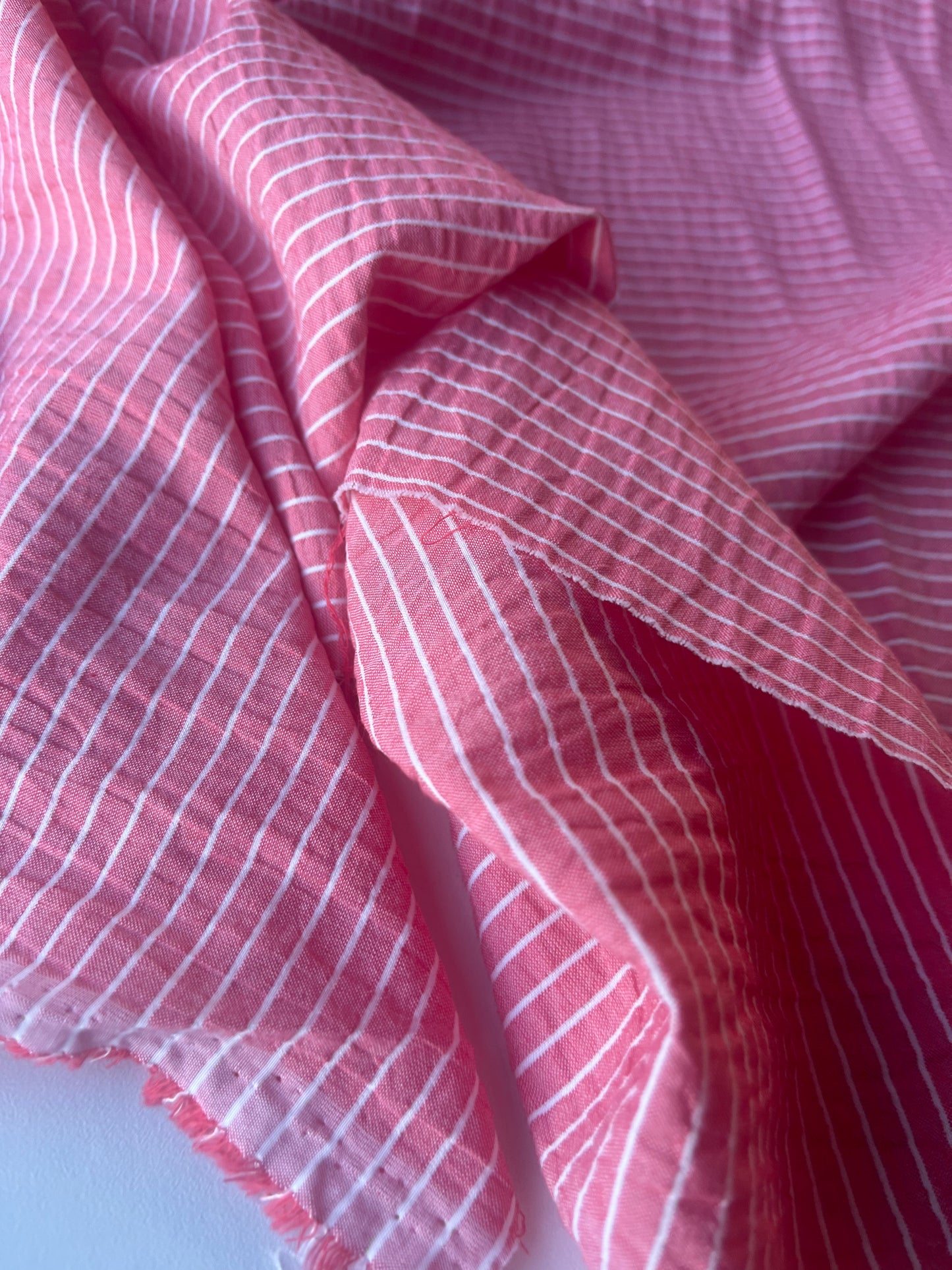 MONTI 003 23492 soft crinkle cotton red/white stripe