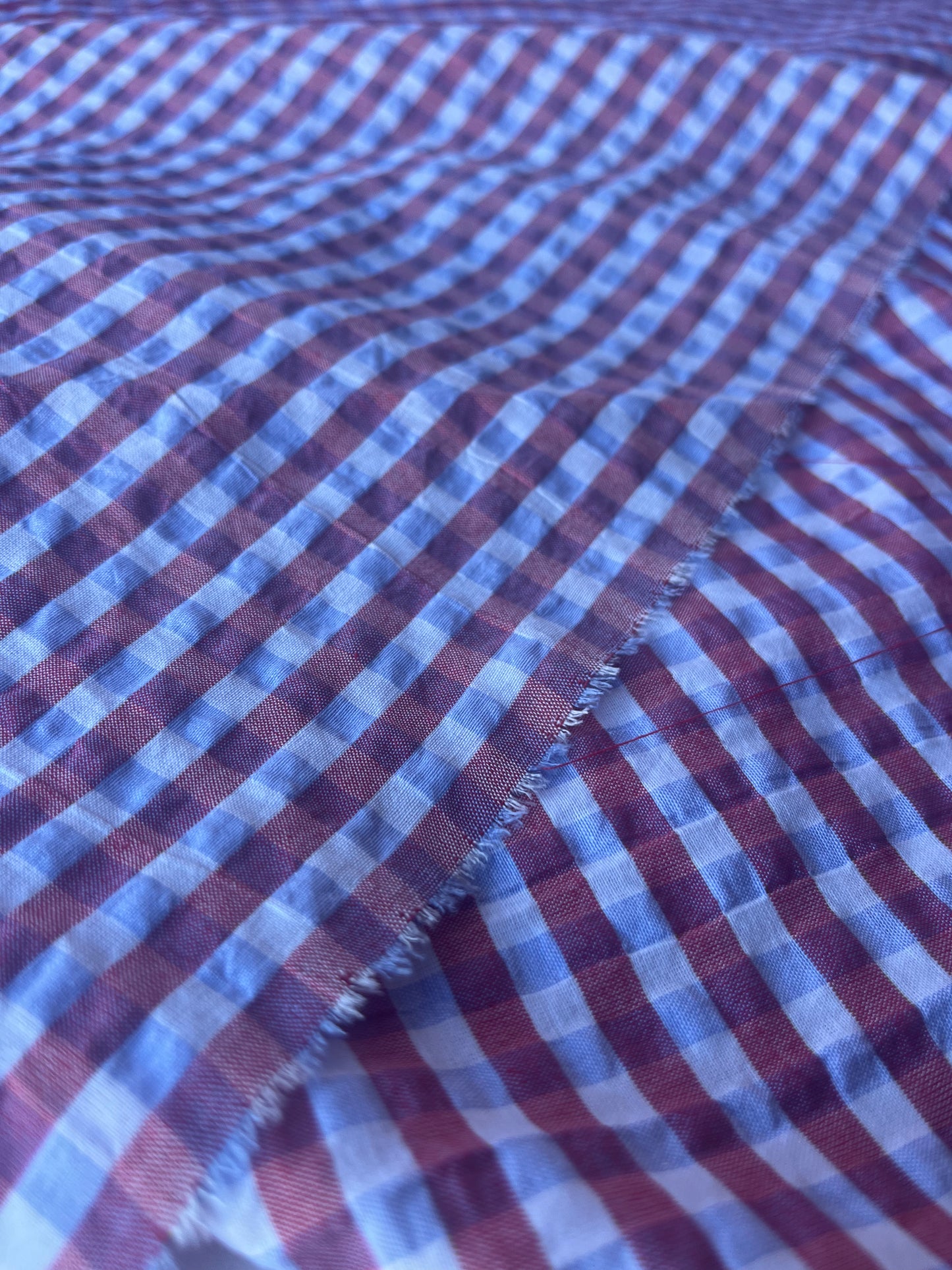 MONTI 009 43882/2 cotton crinkle check red/blue/white