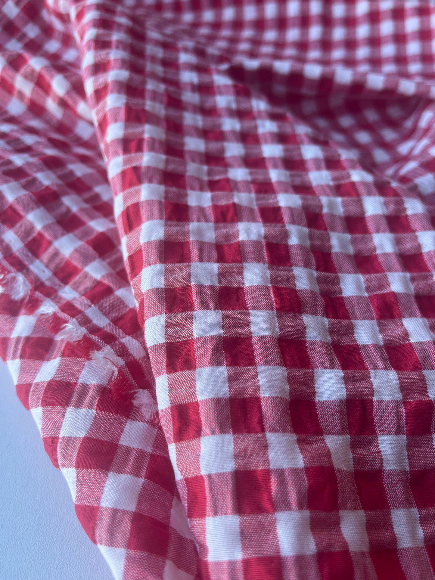 MONTI 007 43882/2 cotton crinkle check red/white