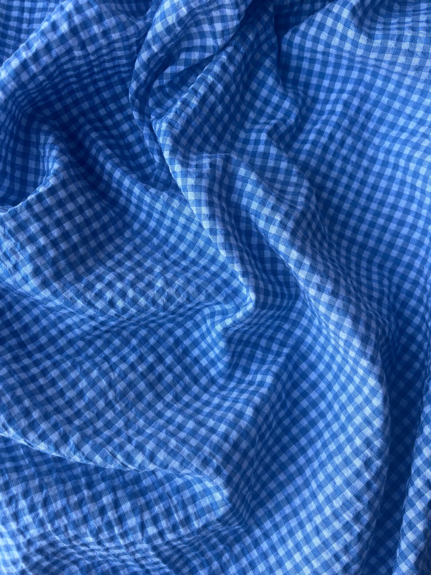 MONTI 011 43656/18 cotton crinkle check white/blue