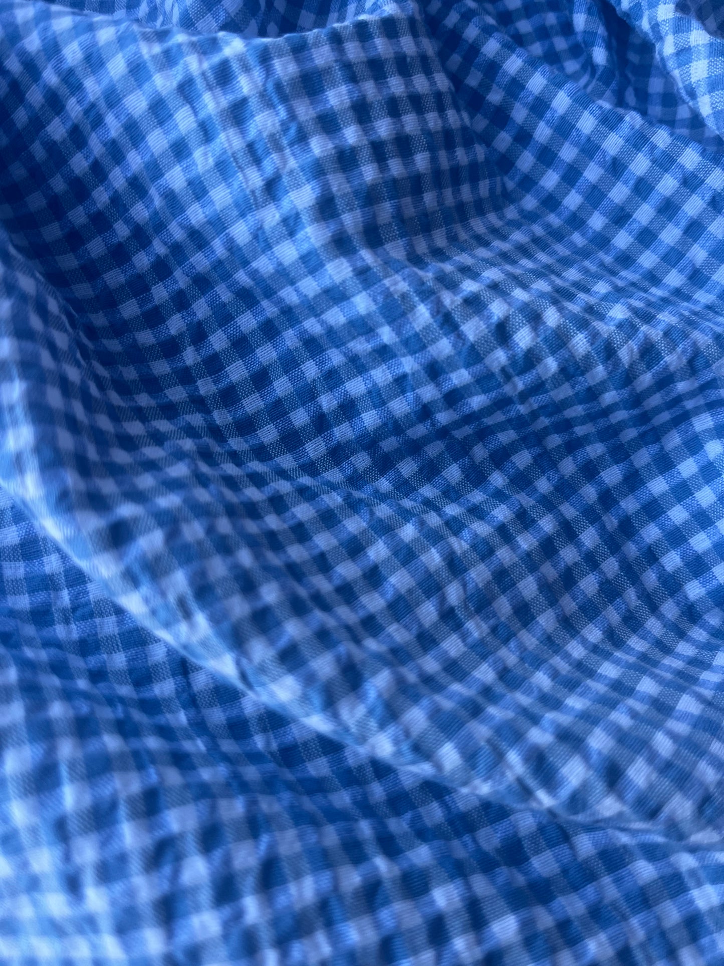 MONTI 011 43656/18 cotton crinkle check white/blue