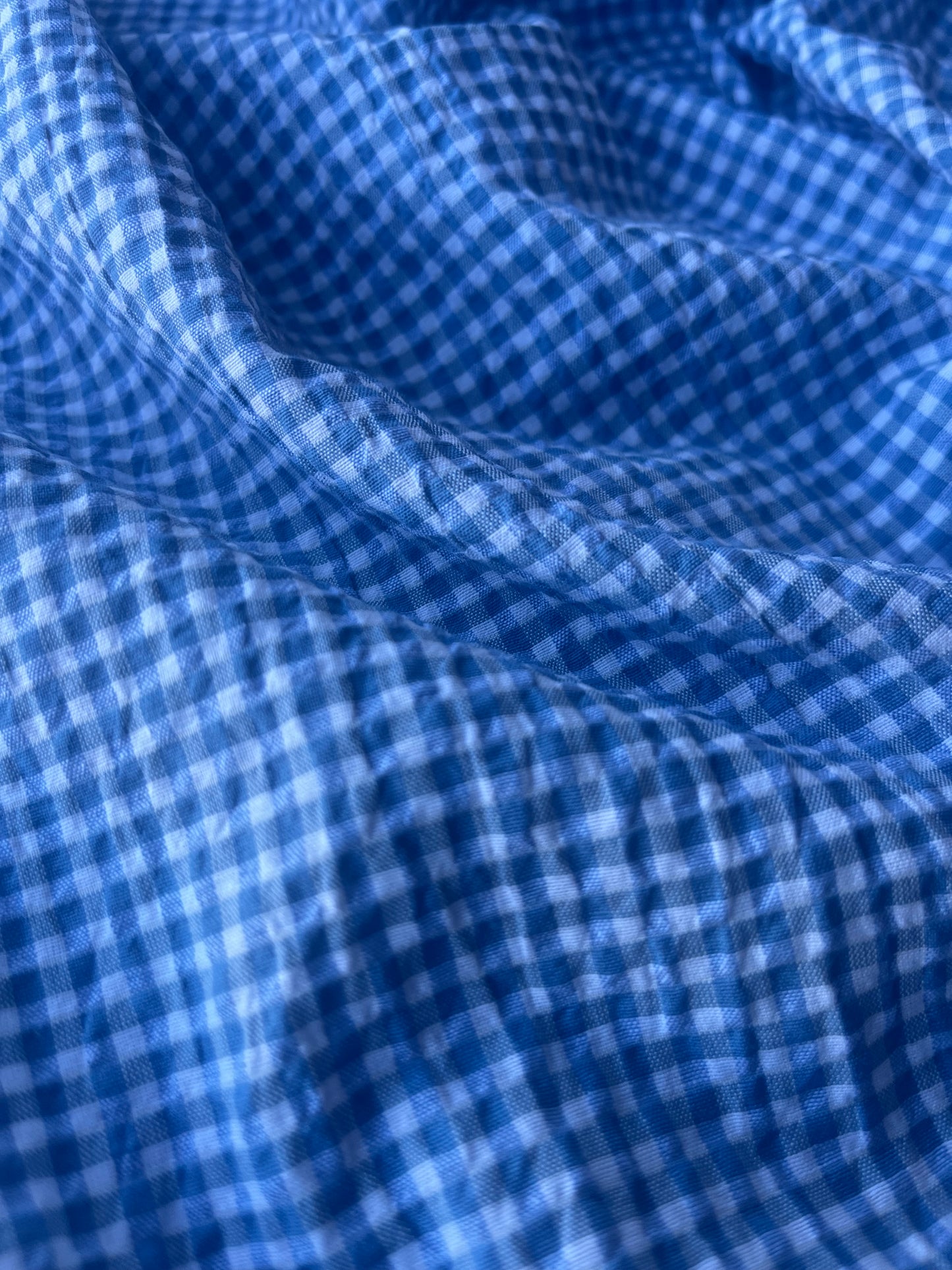 MONTI 011 43656/18 cotton crinkle check white/blue