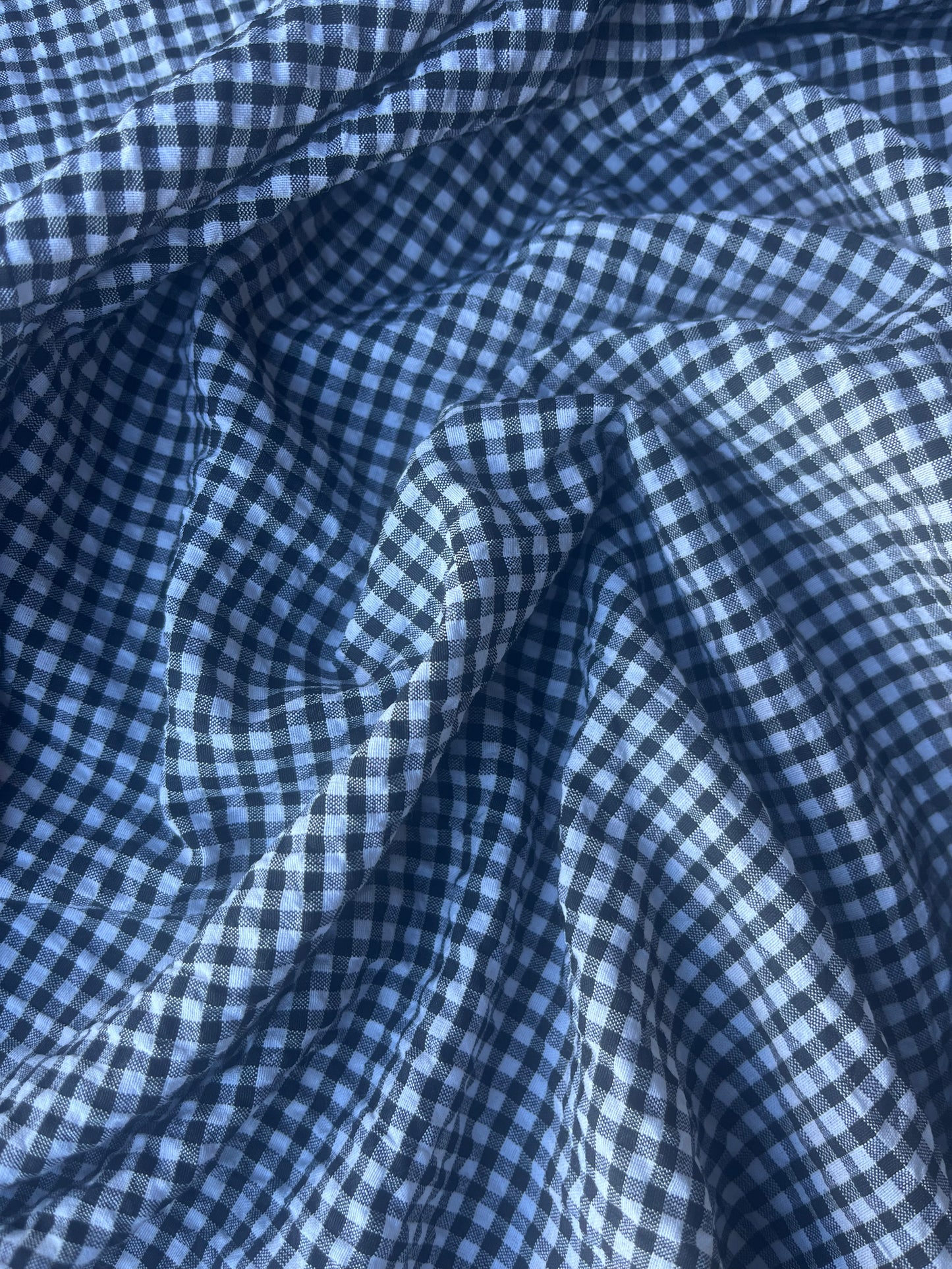 MONTI 010 43656/5 cotton crinkle check white/black