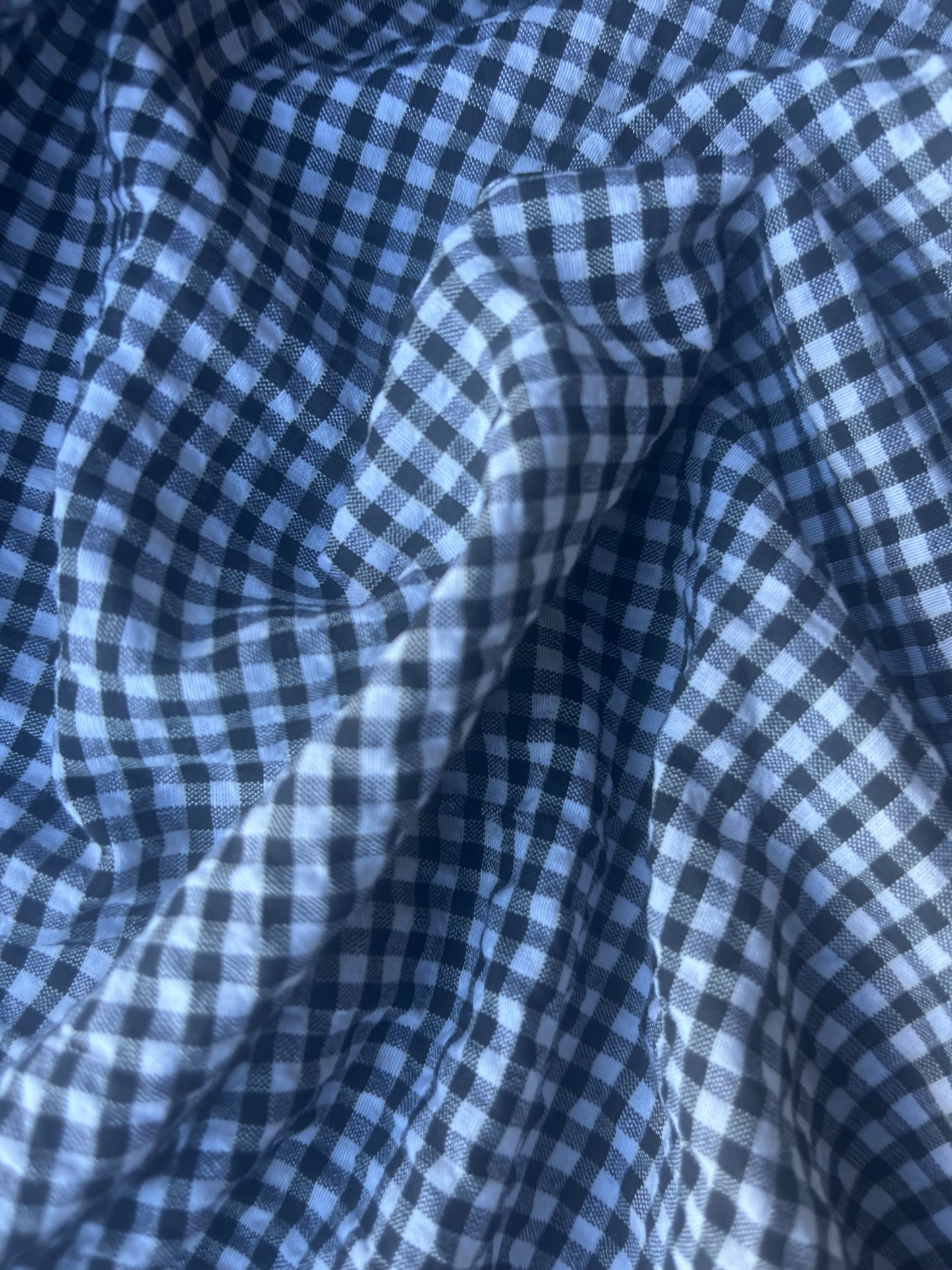 MONTI 010 43656/5 cotton crinkle check white/black