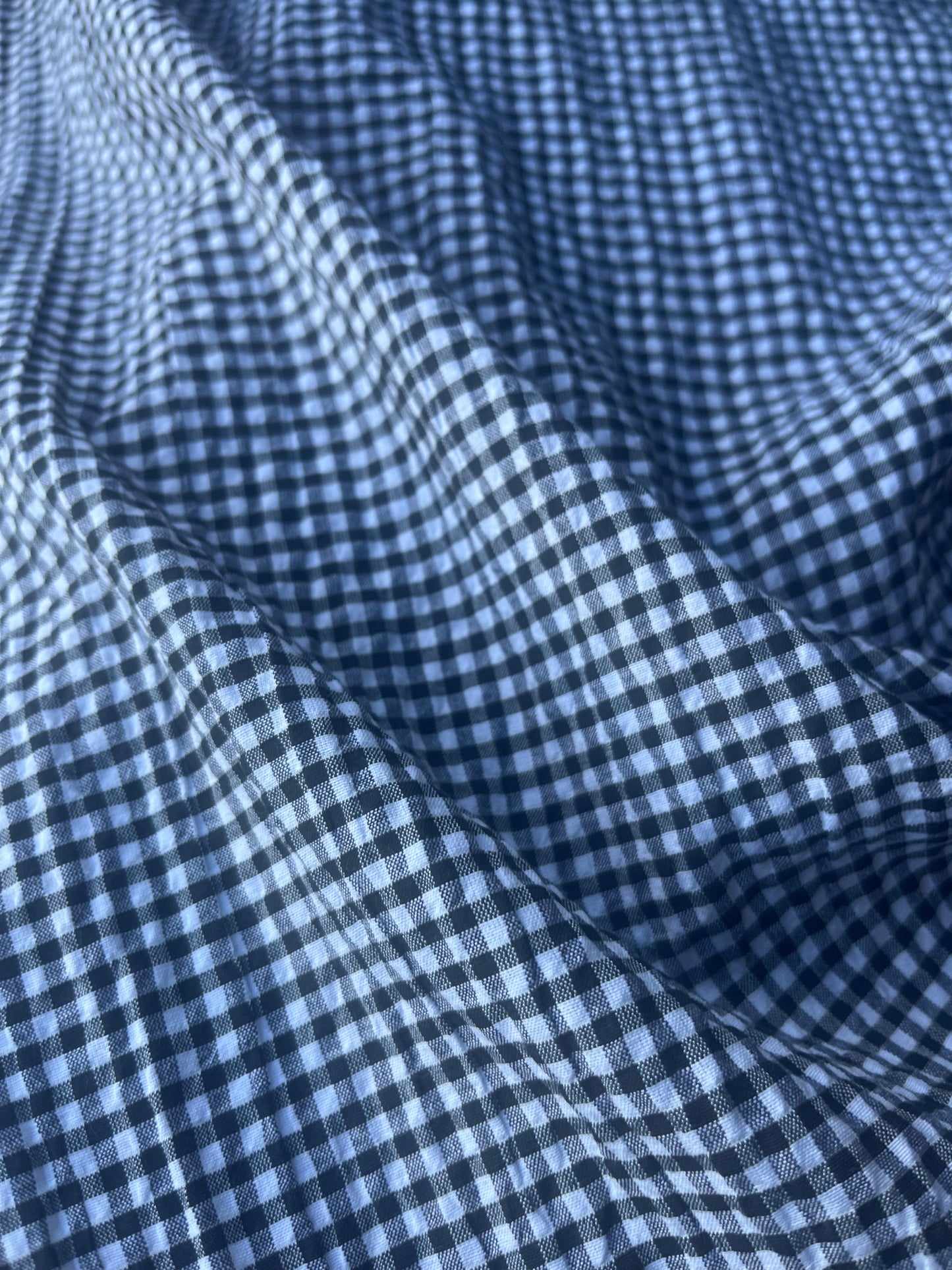 MONTI 010 43656/5 cotton crinkle check white/black