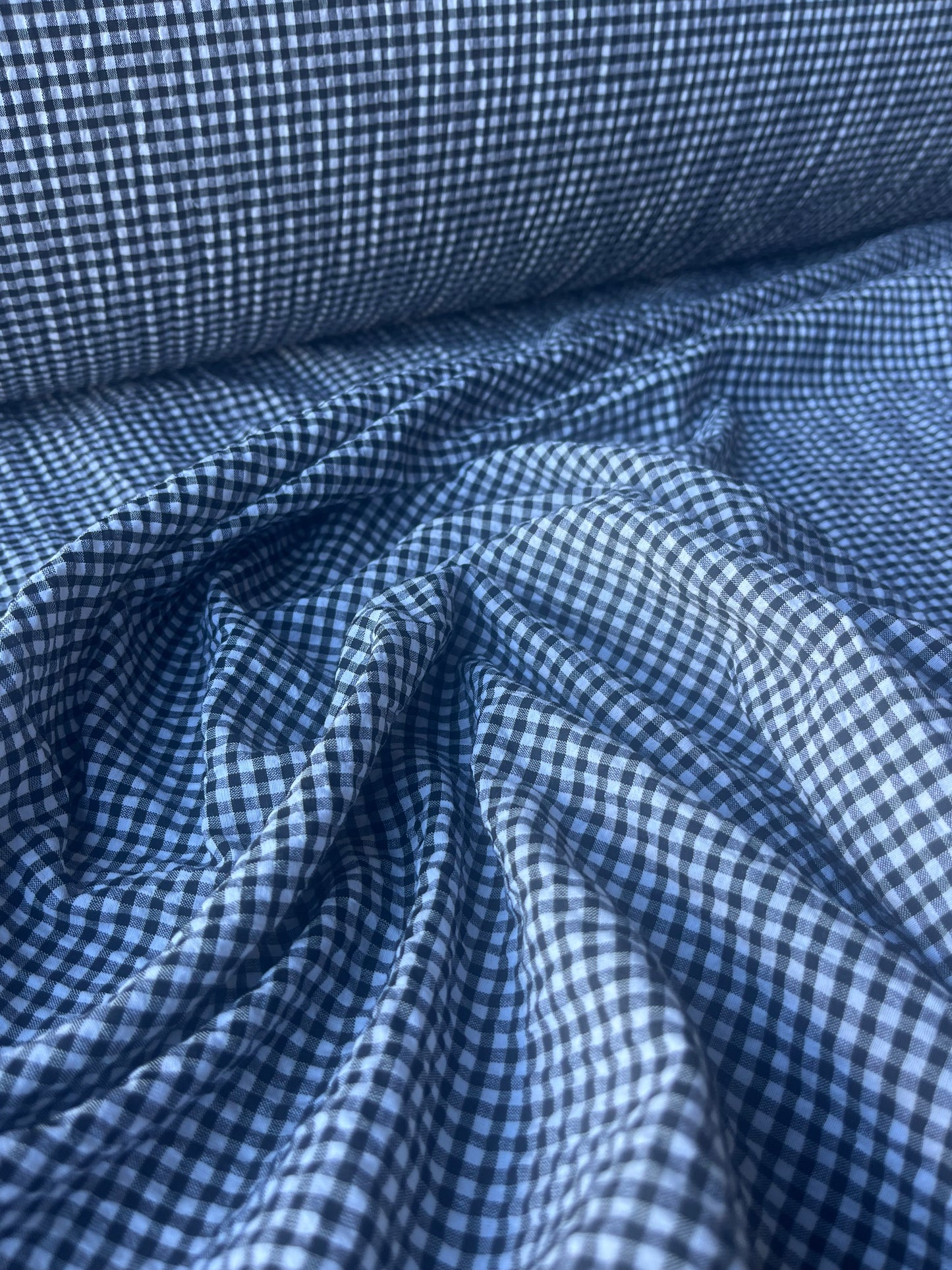 MONTI 010 43656/5 cotton crinkle check white/black