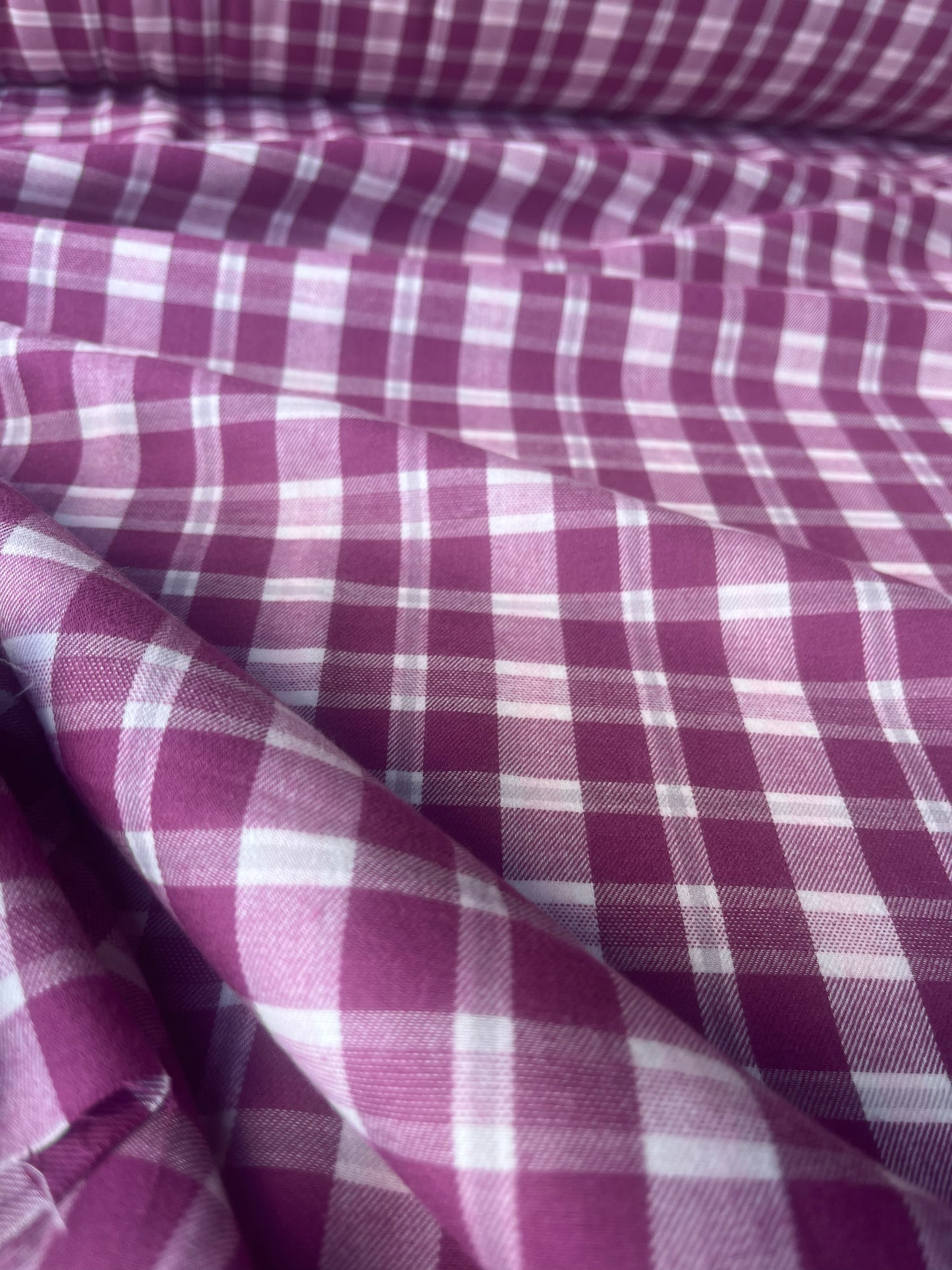 MONTI 012 42286/7cotton dobby twill check pink/off white