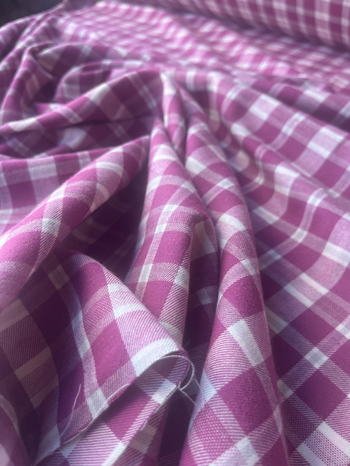 MONTI 012 42286/7cotton dobby twill check pink/off white