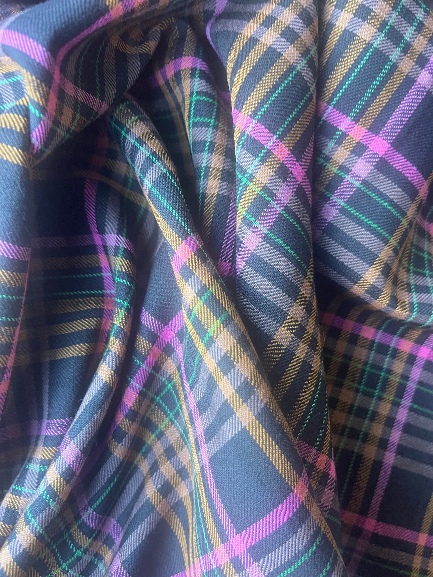 MONTI 004 44018/1B cotton dobby twill check black/pink/green