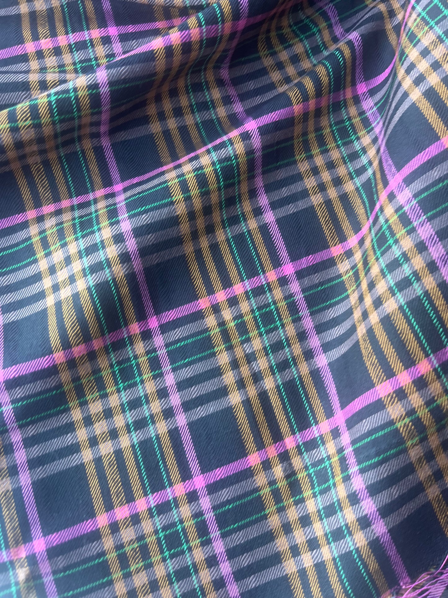 MONTI 004 44018/1B cotton dobby twill check black/pink/green