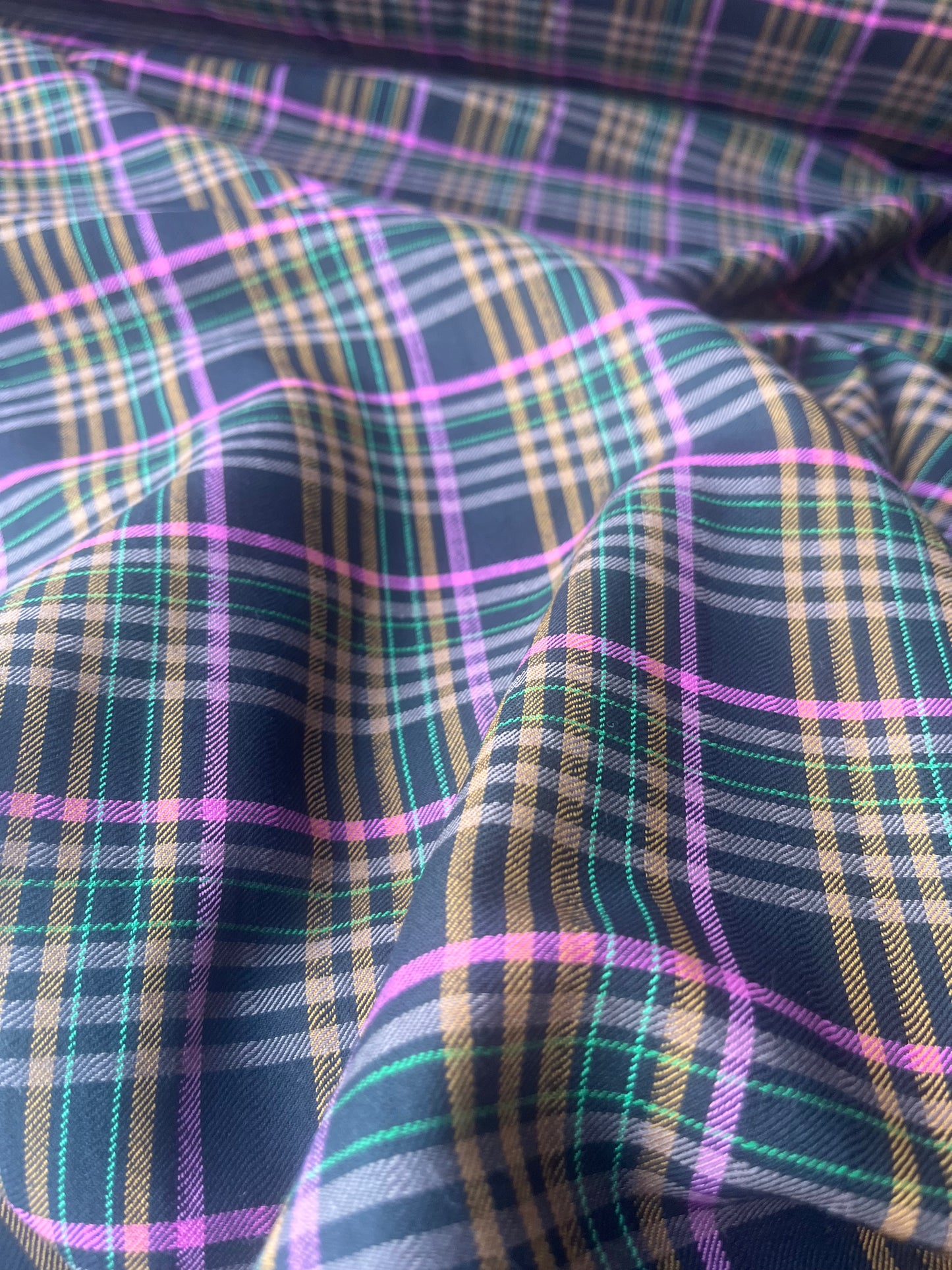 MONTI 004 44018/1B cotton dobby twill check black/pink/green