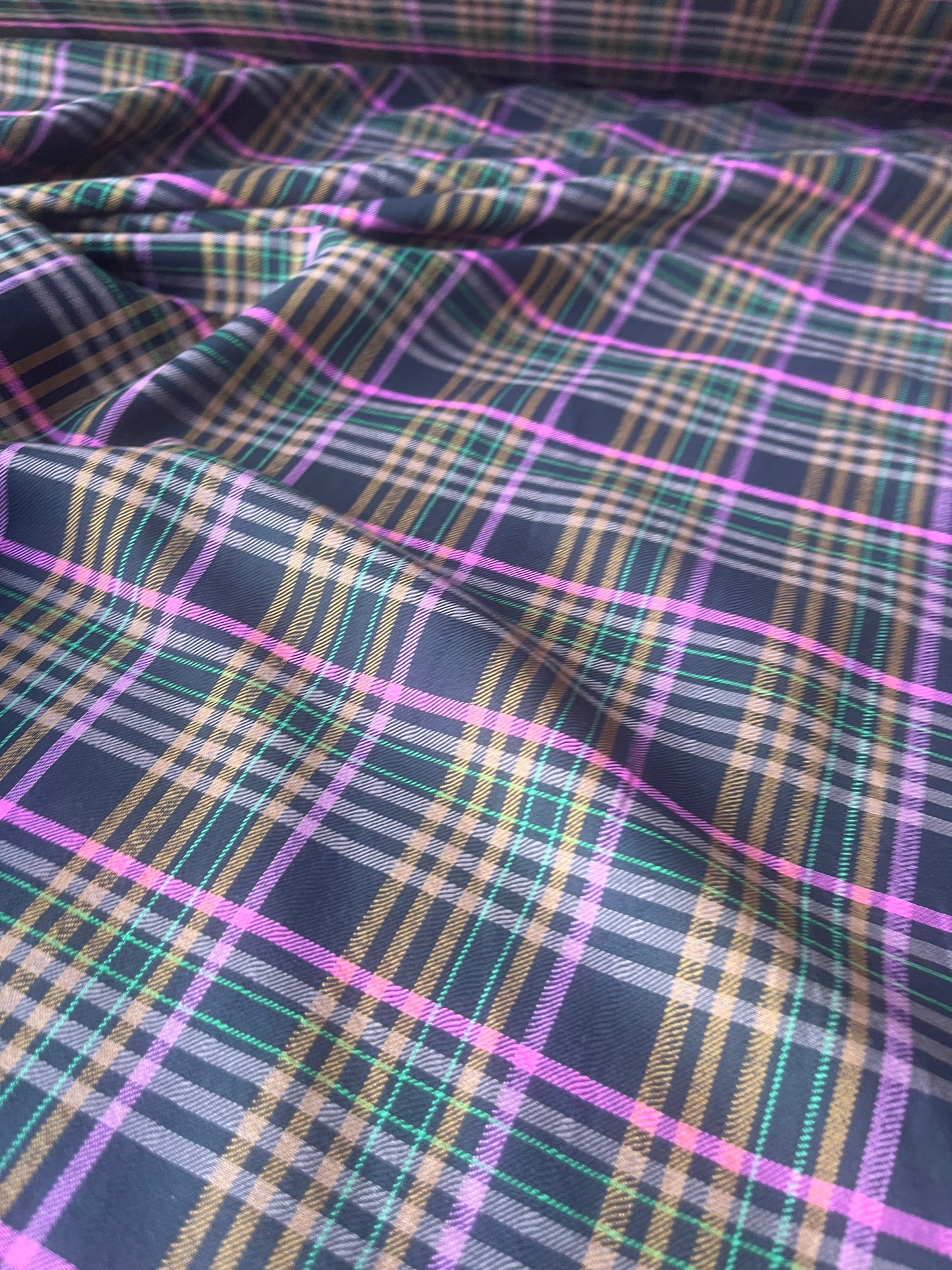 MONTI 004 44018/1B cotton dobby twill check black/pink/green