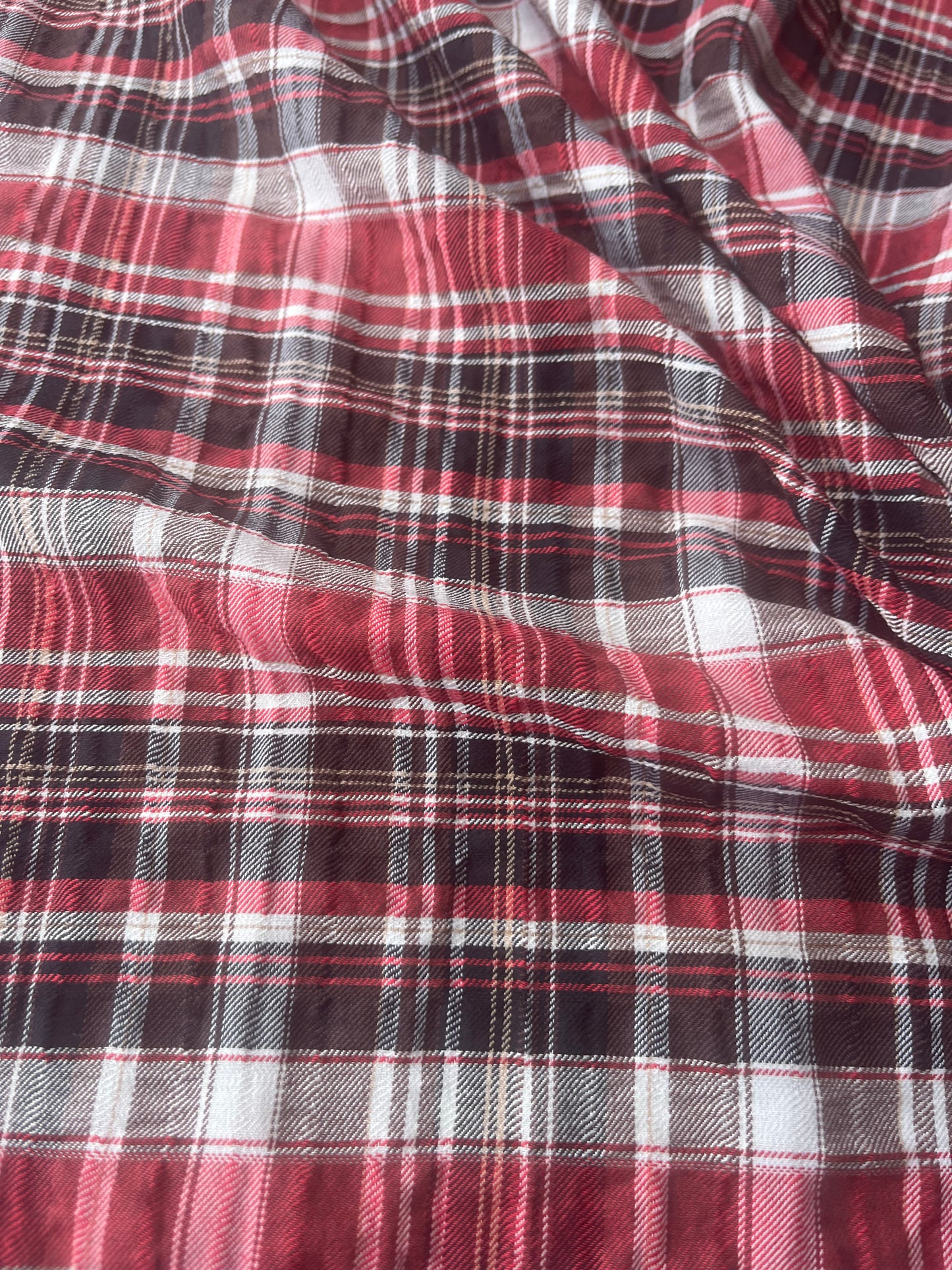 MONTI 006 43910/2 crinkle cramming cotton check brown/red