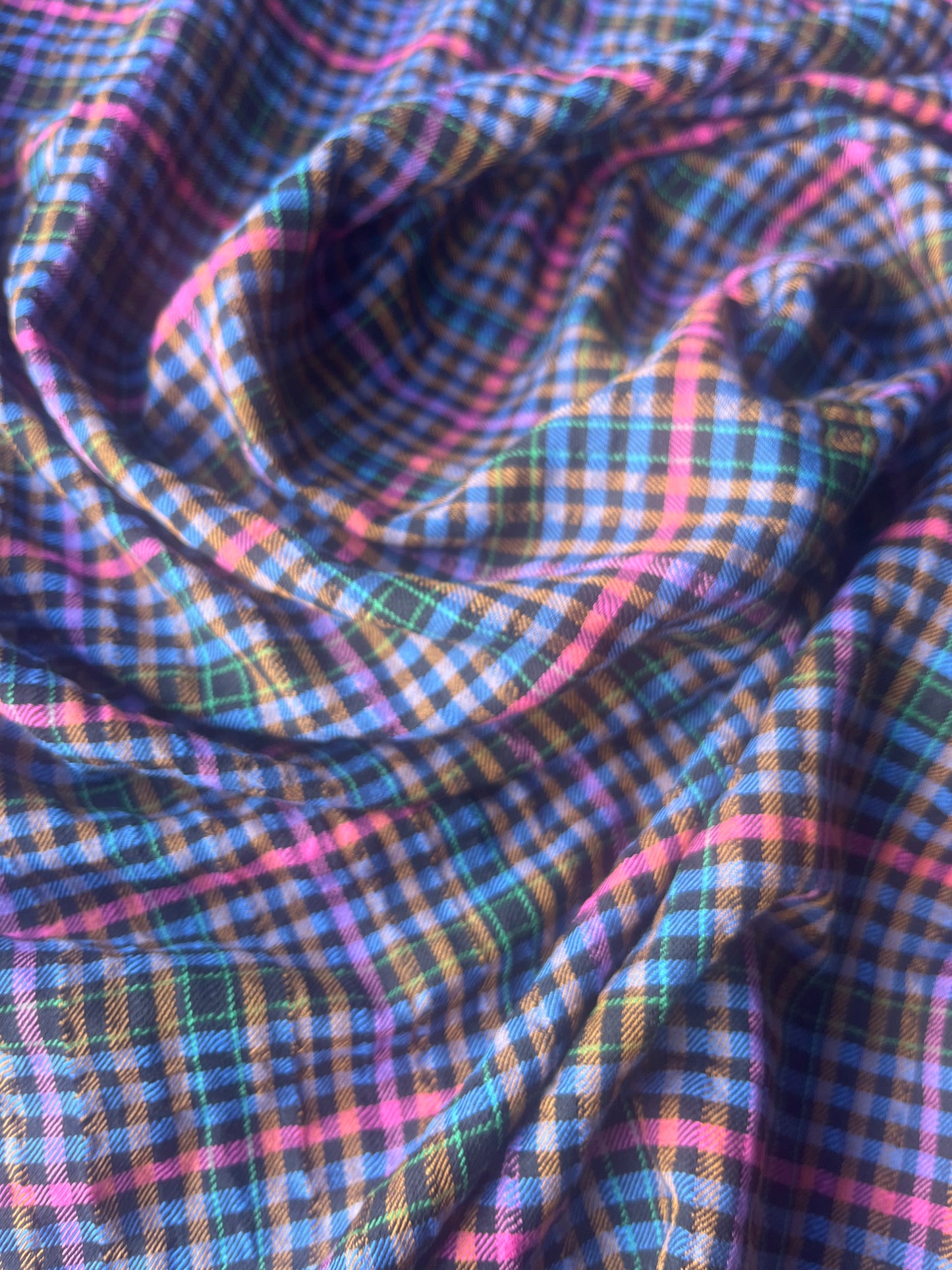 MONTI 014 44031/2 crinkle cramming cotton check pink/blue/green/orange
