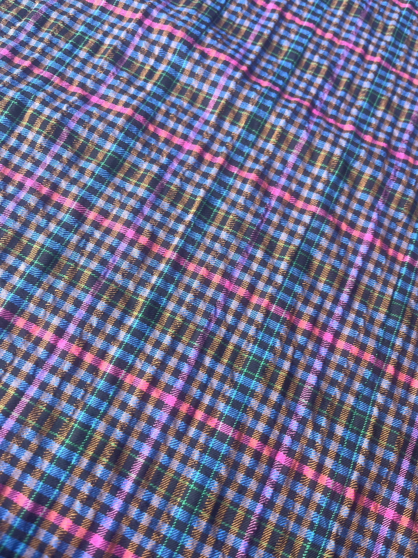 MONTI 014 44031/2 crinkle cramming cotton check pink/blue/green/orange