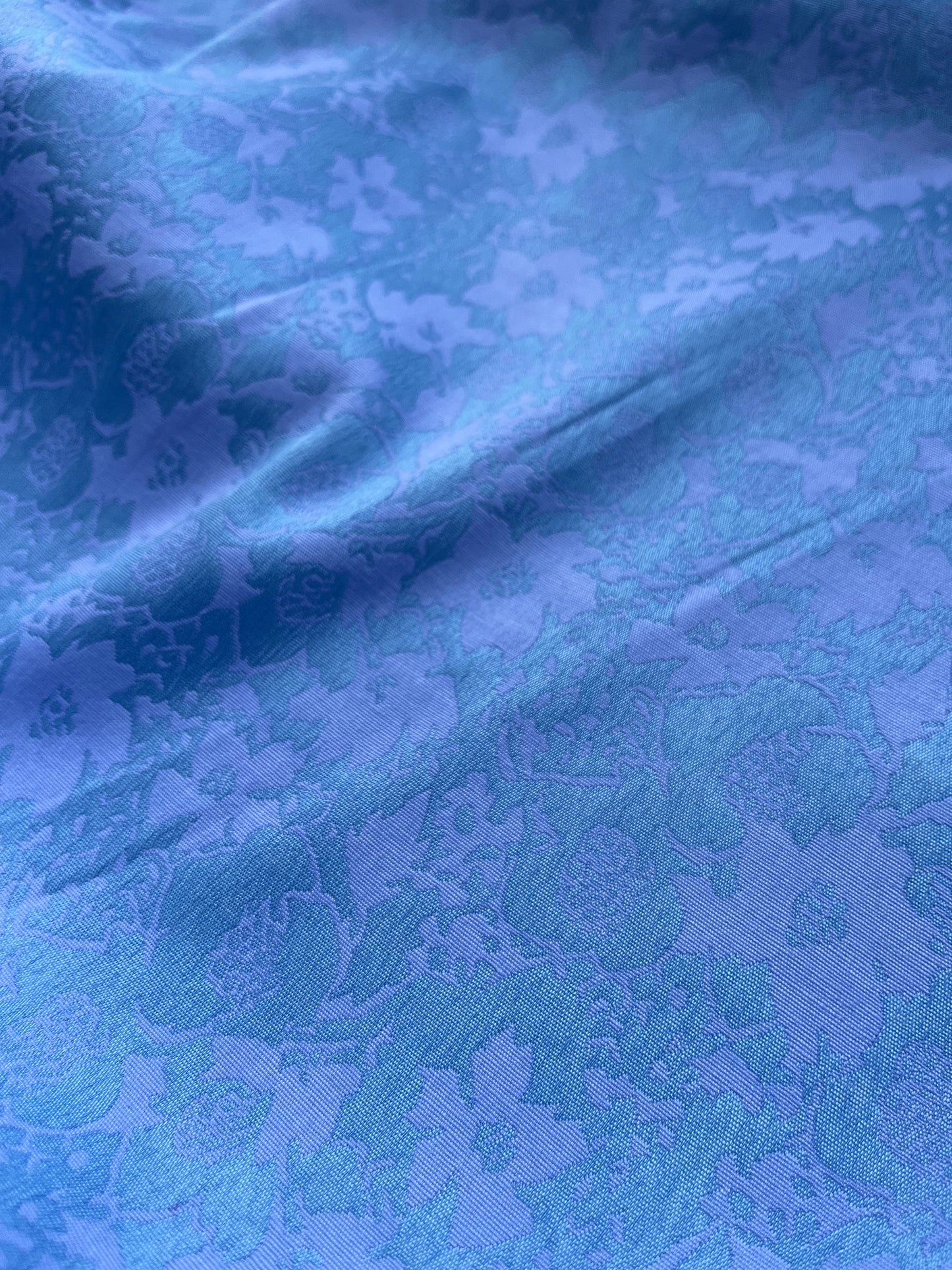 Jacques 012 cotton stretch jacquard lilac/turquoise flowers
