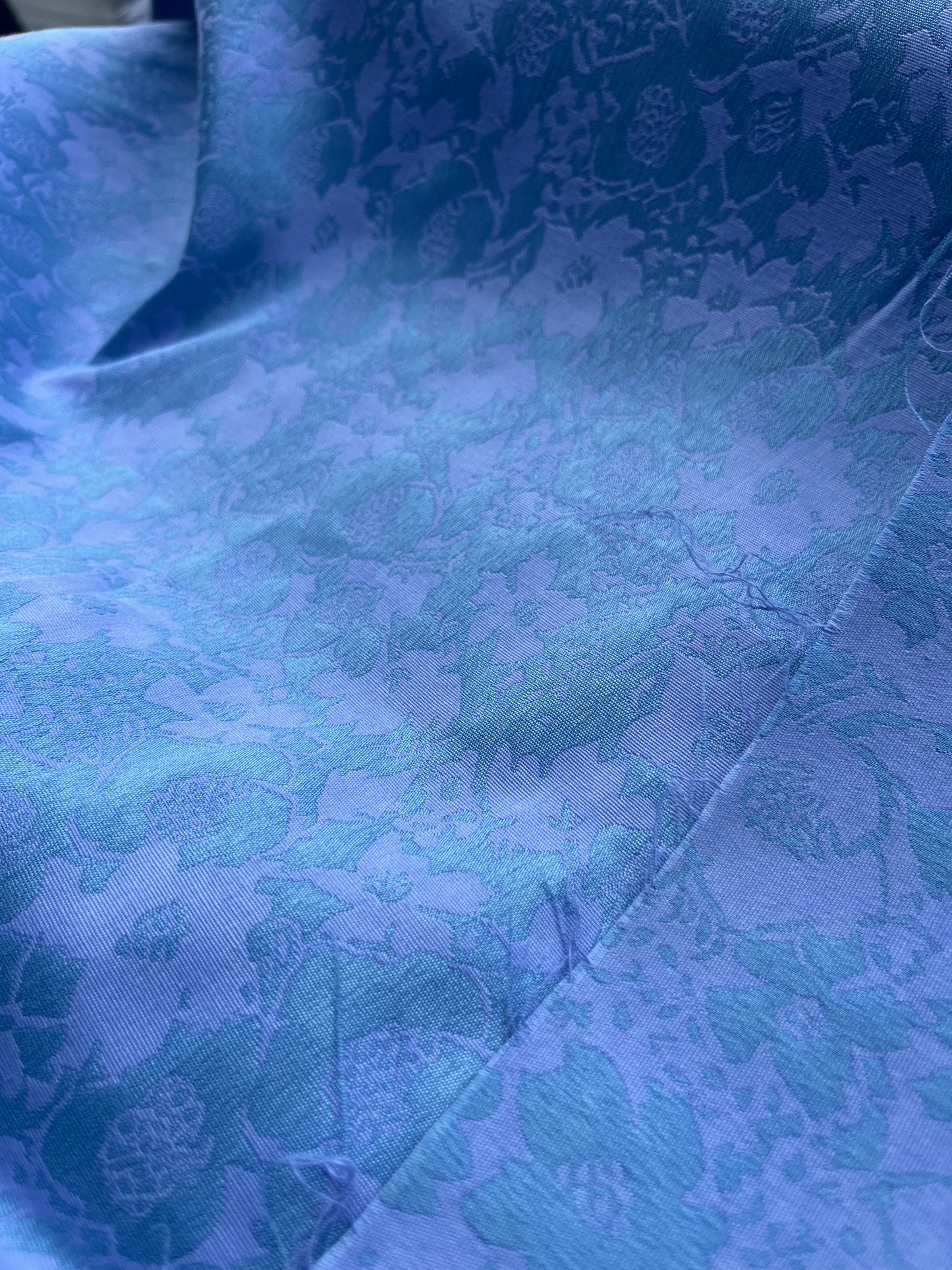 Jacques 012 cotton stretch jacquard lilac/turquoise flowers