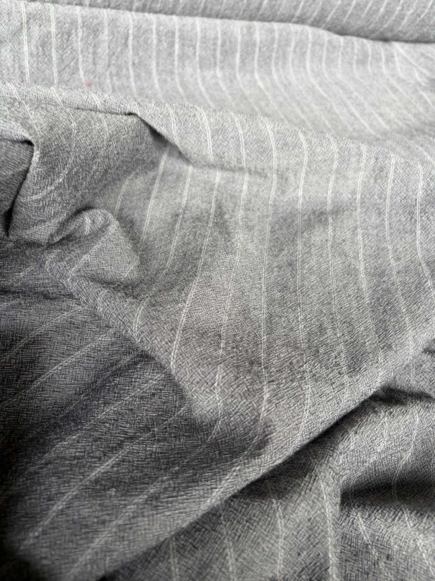 FREDO 019 cotton linen stripes denim look