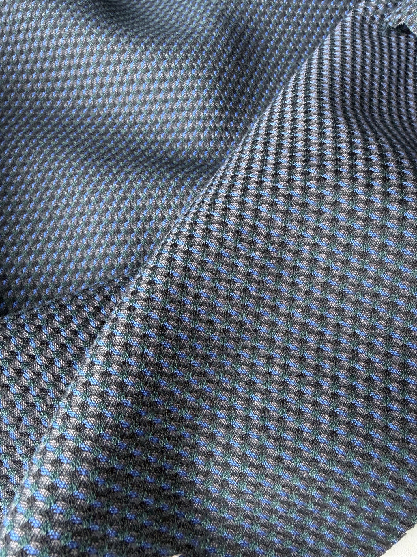 FREDO 028 cotton stretch jacquard navy/cobalt