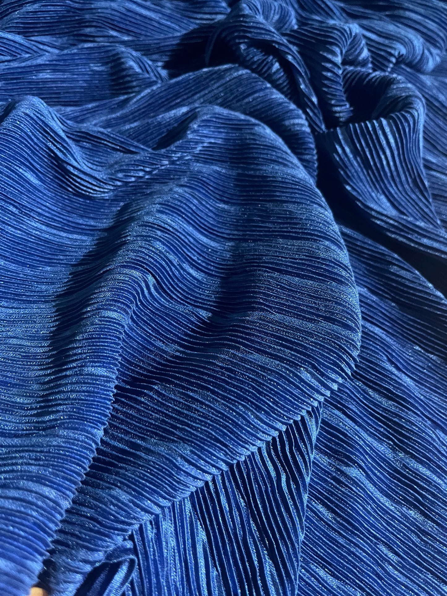 DAMIANO 007 pleated satin cobalt blue