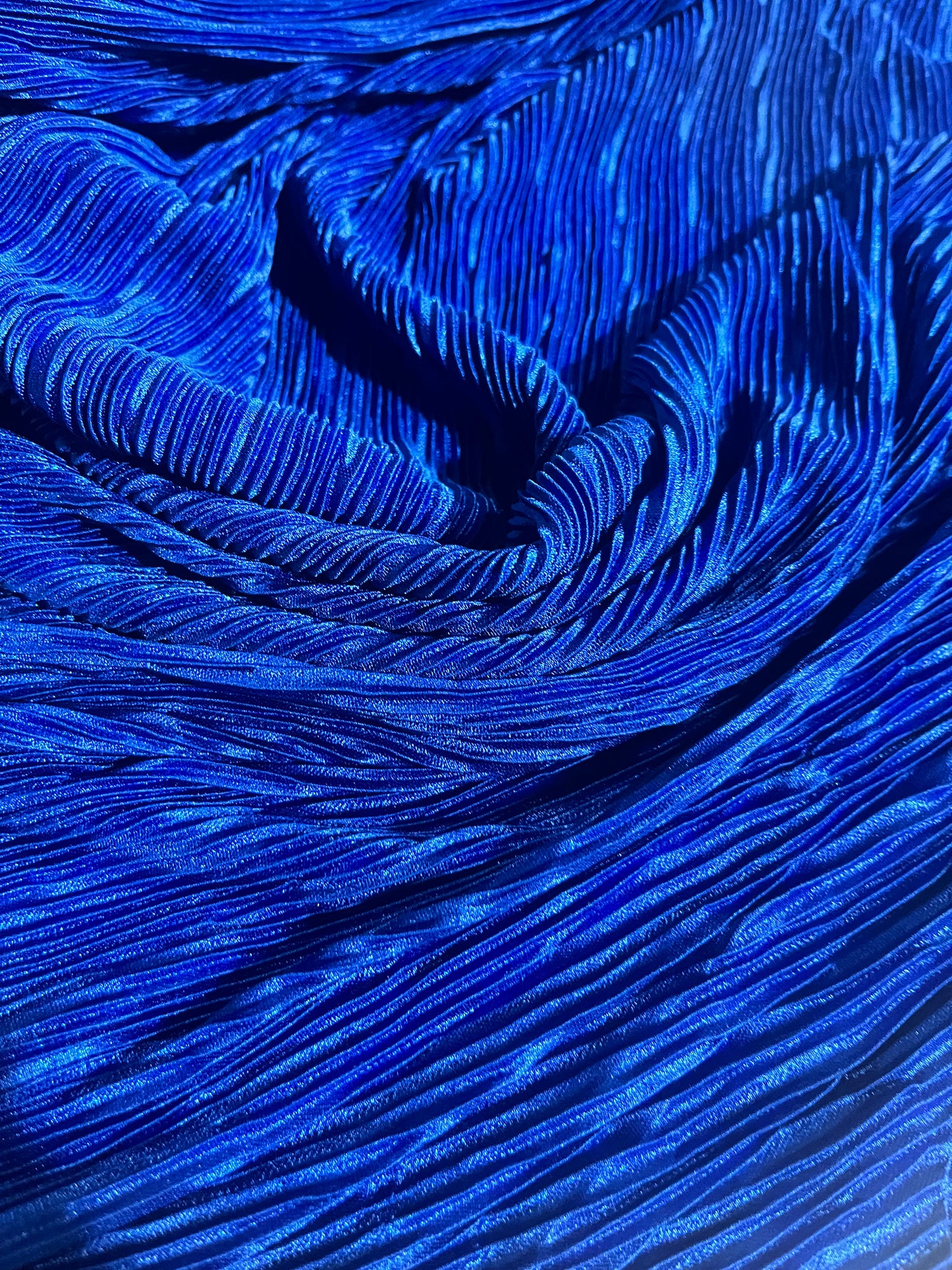 DAMIANO 007 pleated satin cobalt blue