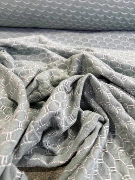 FREDO 034 cotton jersey jacquard sage green