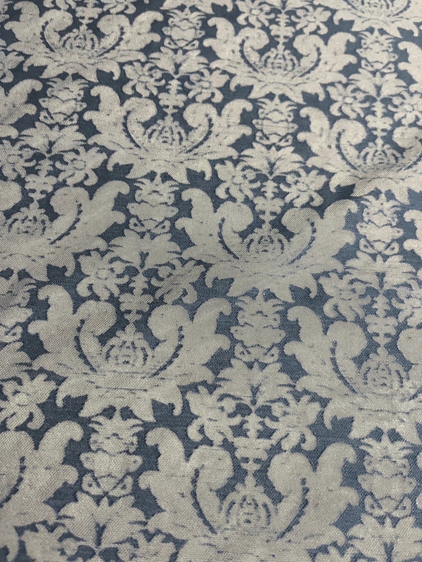 Yvette 004 cotton burnout indigo flowers