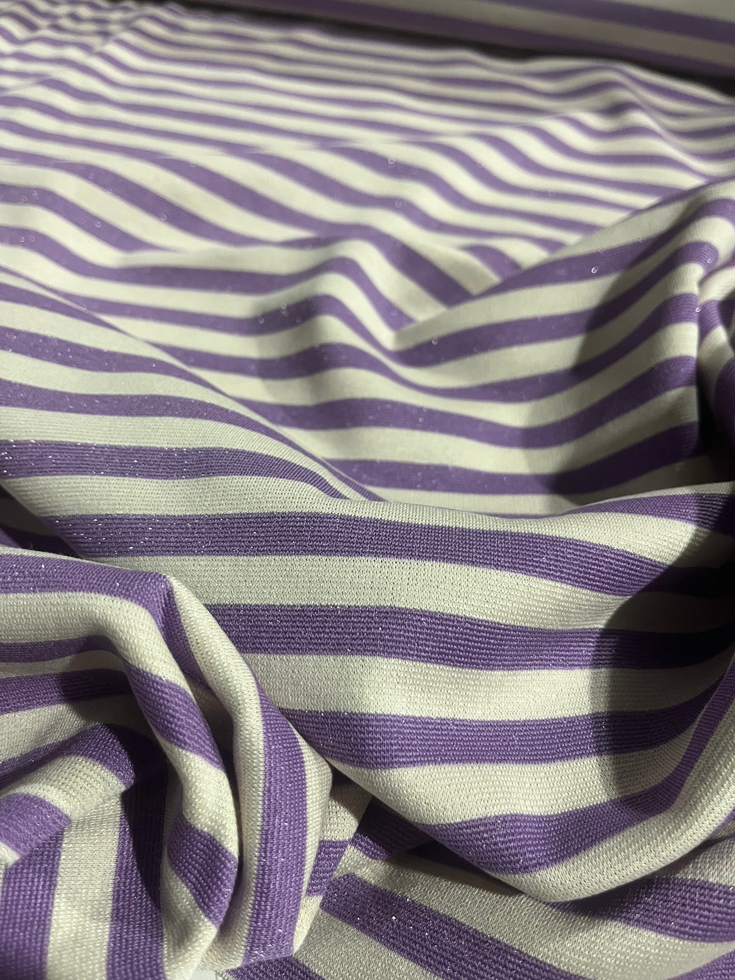 Yvette 012 heavy viscose jersey shiny stripes