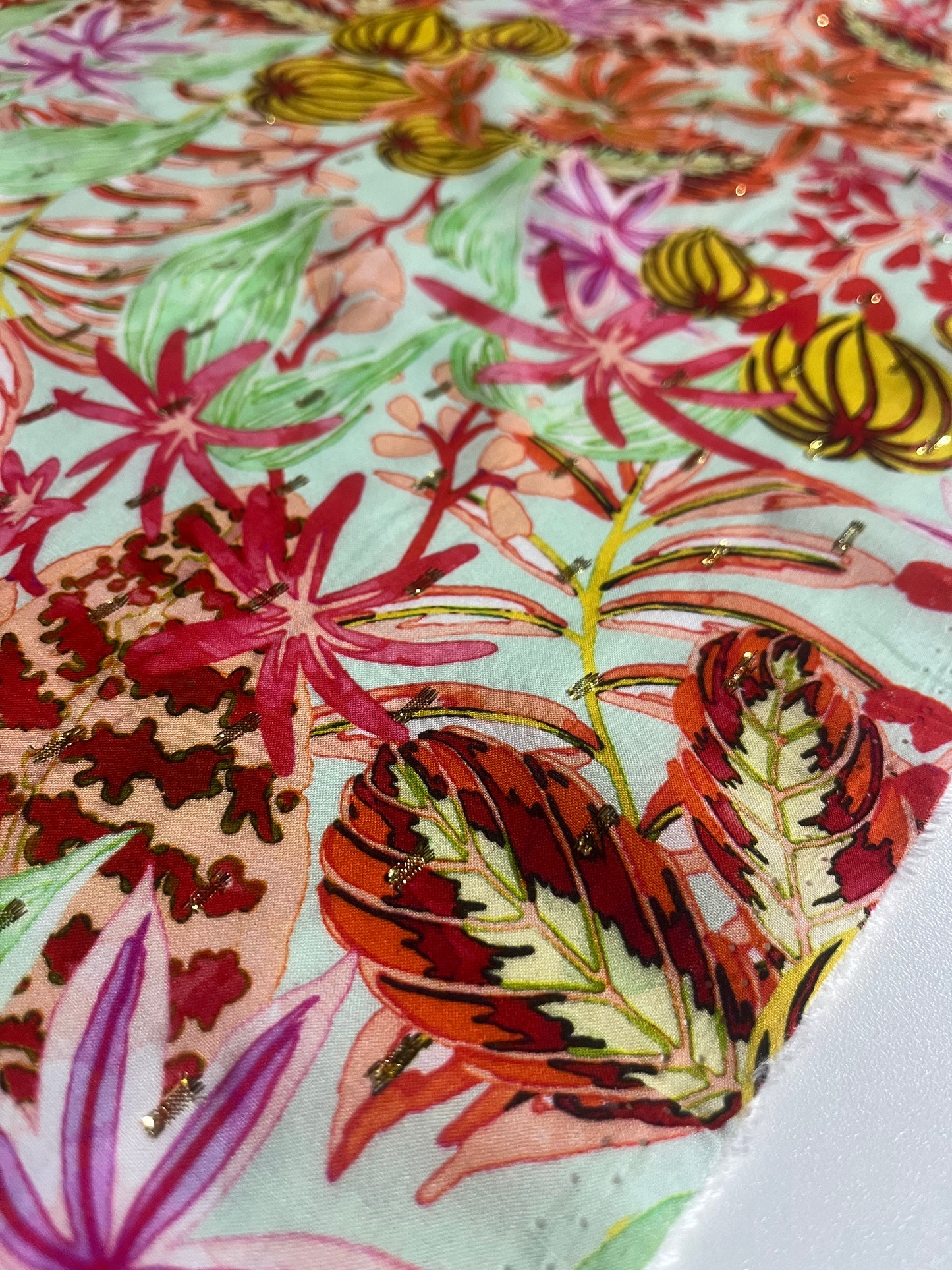 YVETTE 021 viscose lurex flower print