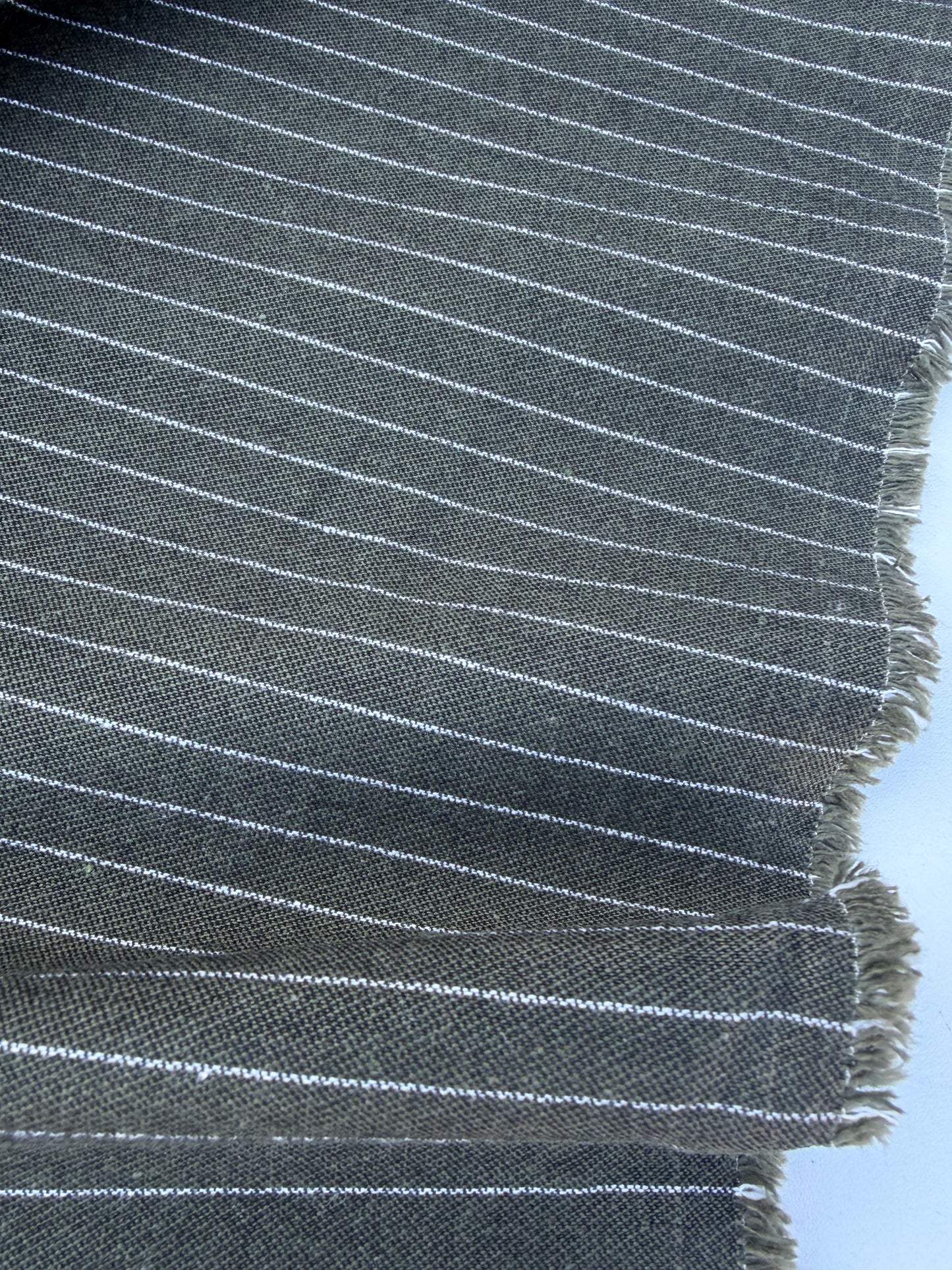CHARLY 032 khaky/white pinstripe cotton stretch