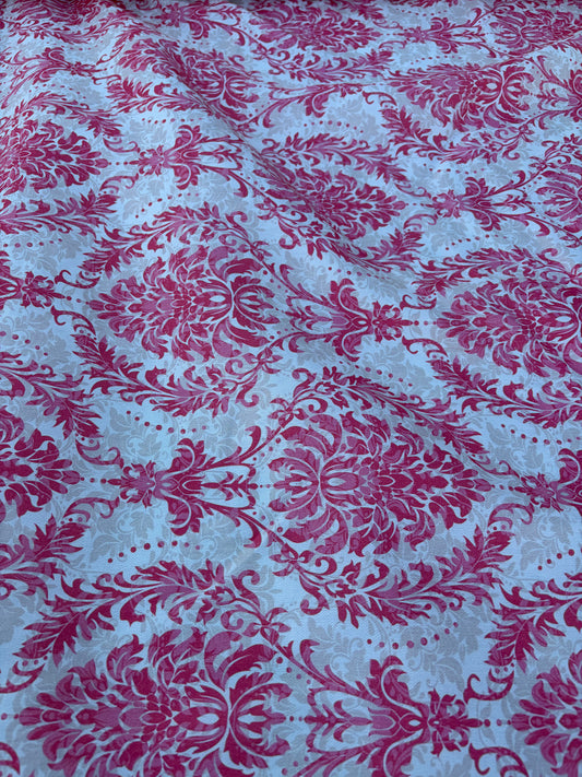 CHARLY 039 pink/sand ornamental print viscose crêpe