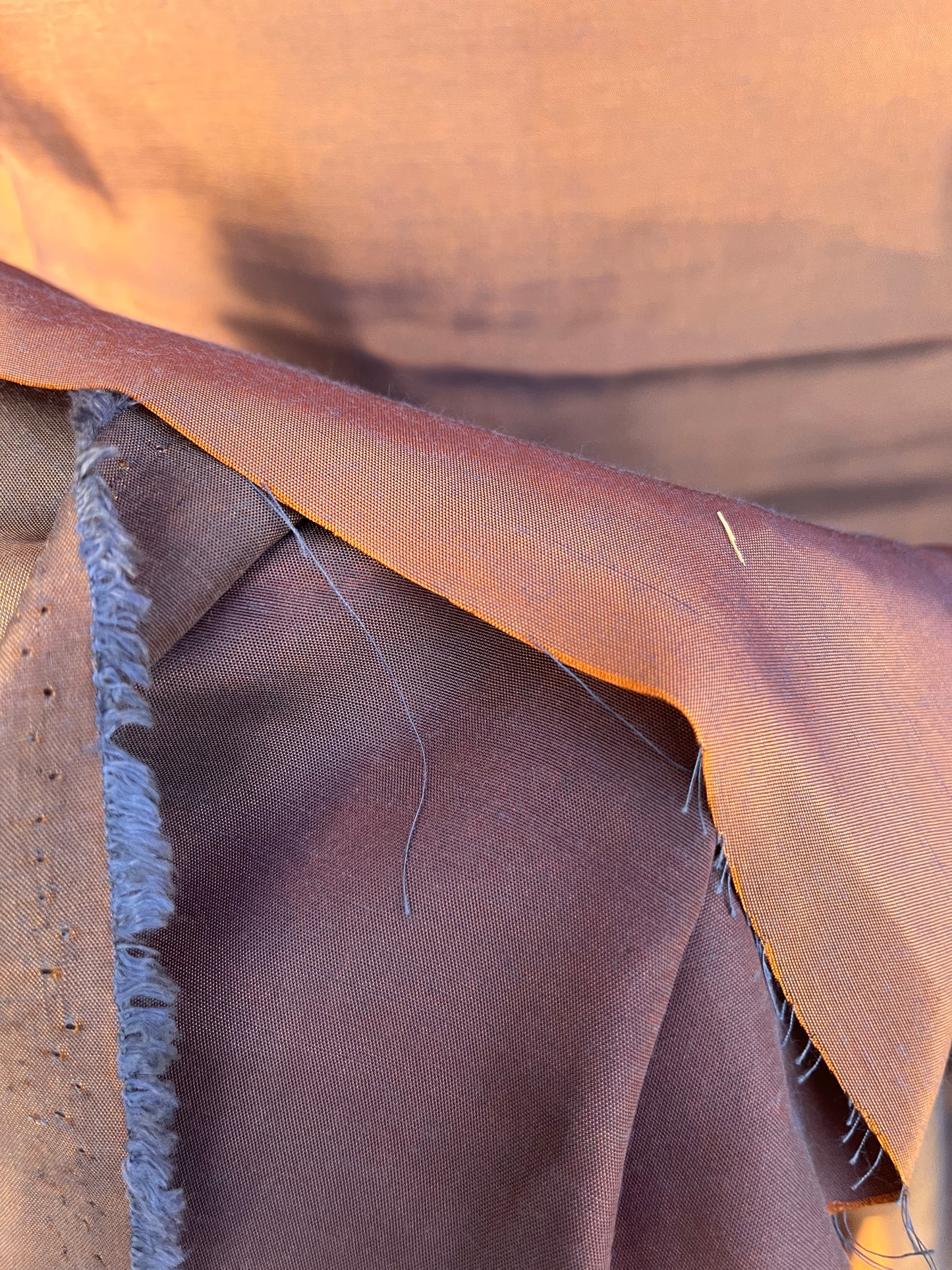 Solstice collection 11 cupro/viscose brown/brique changeant fabric