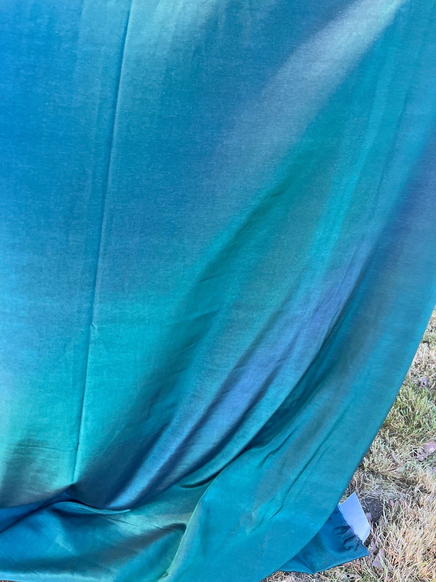 Solstice collection 17 cupro/viscose petrol/green/blue tie-dye fabric