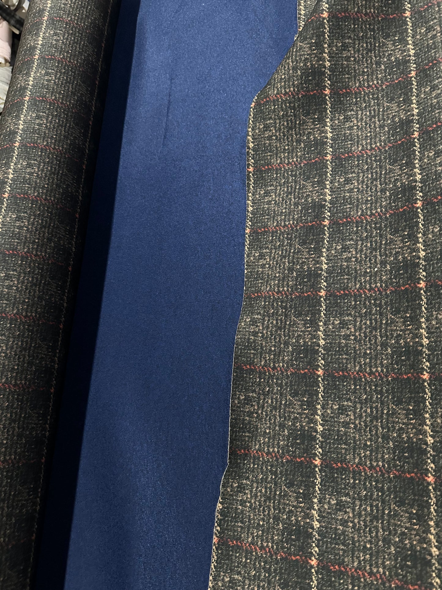 Flip side 265 wool contrecollé double face navy