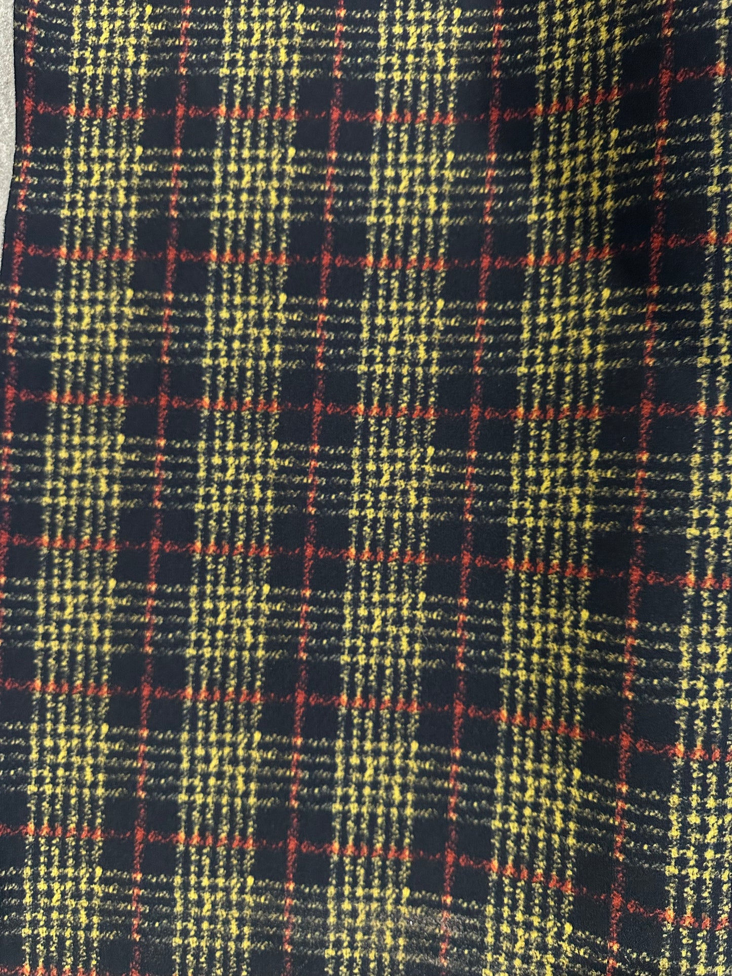 Flip side 340 red yellow black check double face taupe