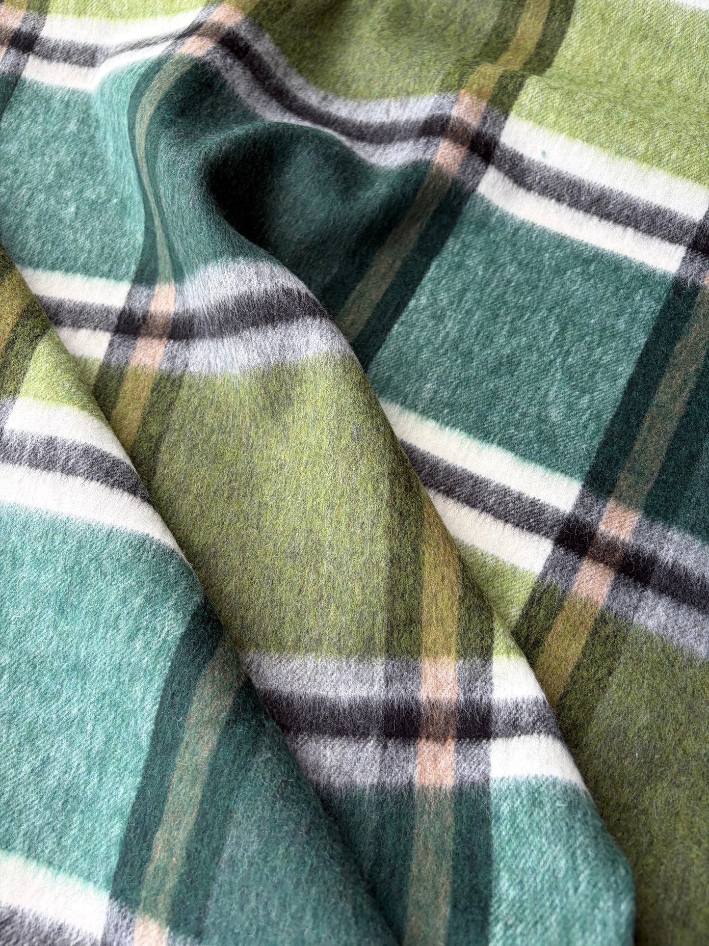 DARREN 014 green checkered wool flannel