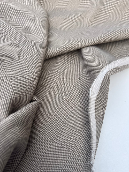 AMOS 017 check stretch with linen