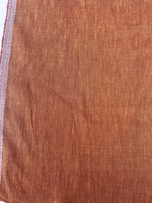 AMOS 020 viscose linen stretch changeant brique colour