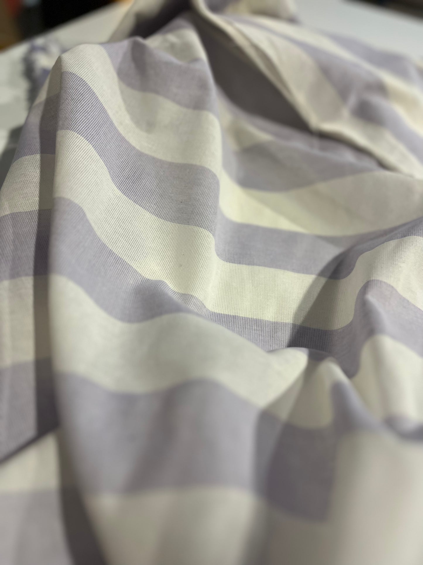 AMOS 030 woven cotton gaze stripe lilac