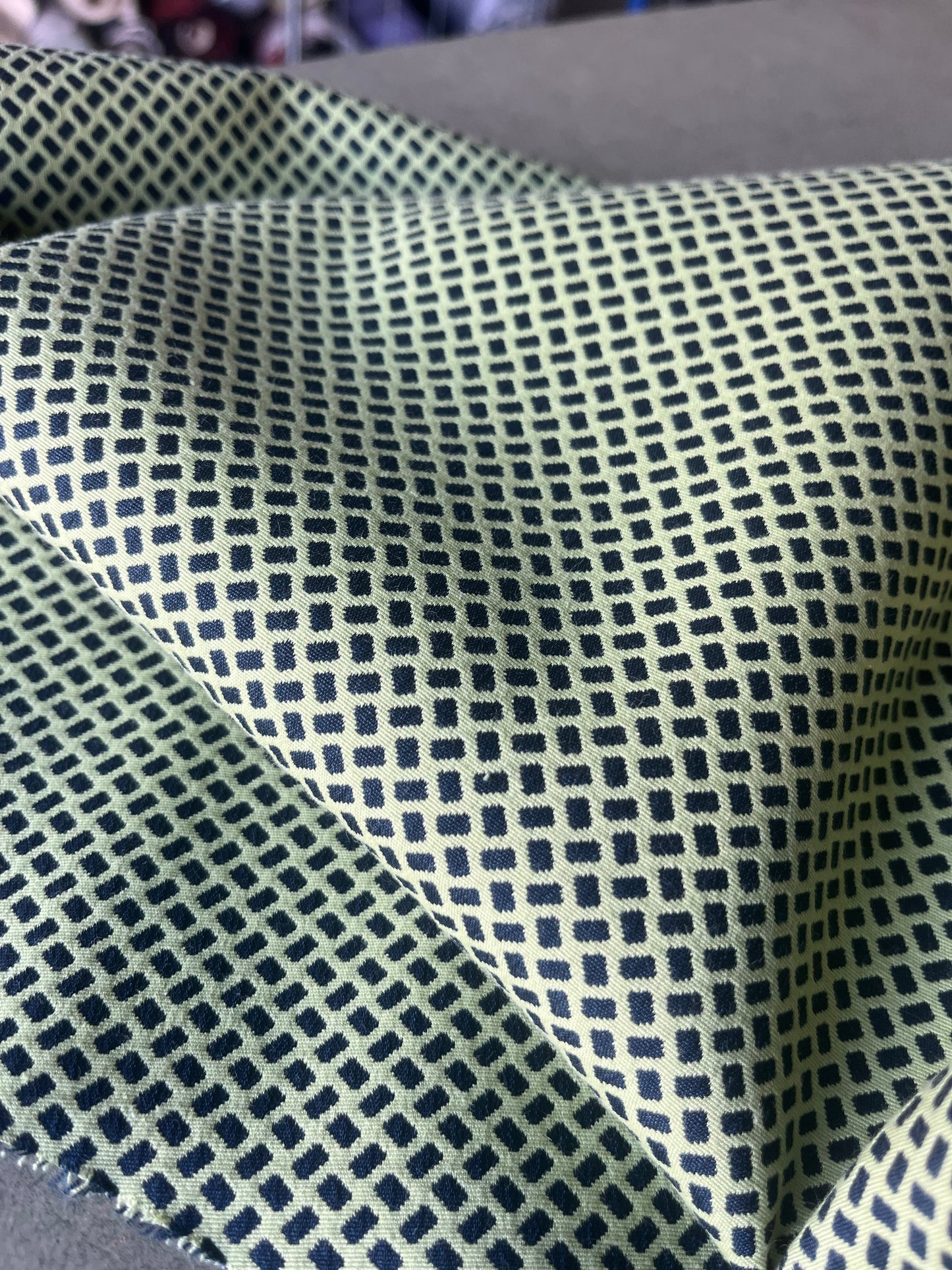 In The Garden 15 stretch jacquard navy/lemon small design
