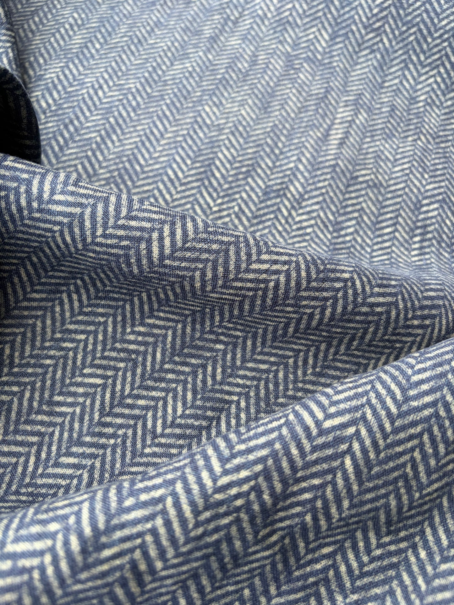 DARREN 027 washed linen with herringbone print